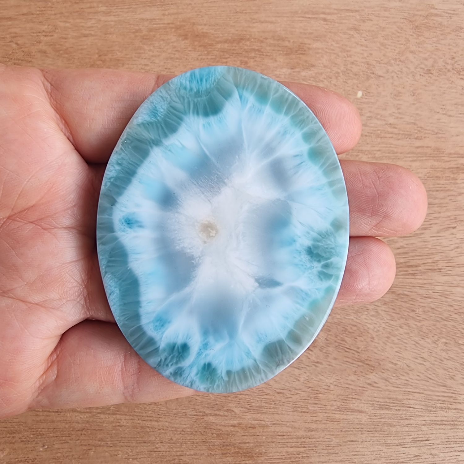 Larimar Slice / Flat Cabochon / Flat Pendant for jewelry making or diy craft projects 40gr