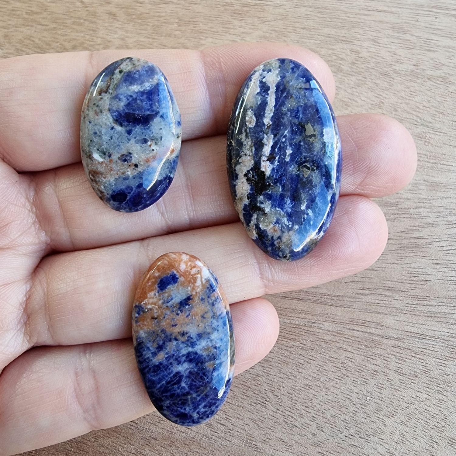Sodalite Cabochon Lot / Pendant Lot for jewelry making or diy craft projects 17.9gr
