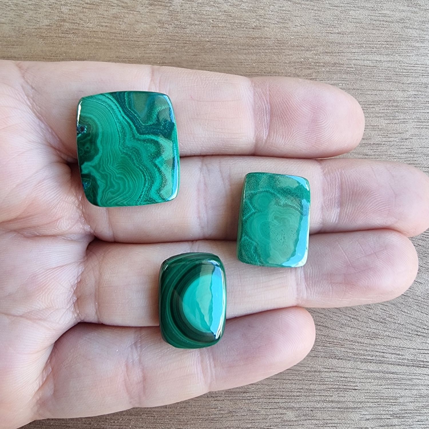 Malachite Cabochon Lot / Pendant Lot for jewelry making or diy craft projects 12.4gr