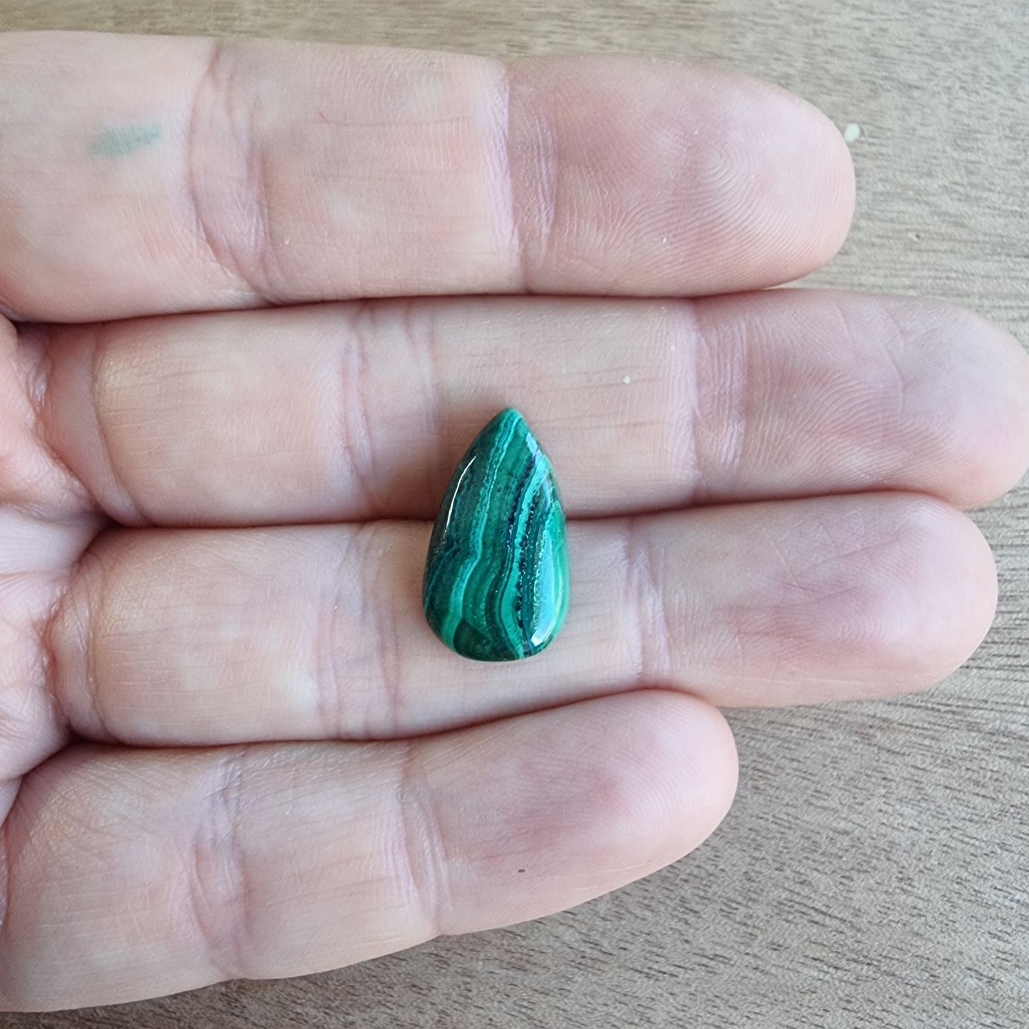 Malachite Cabochon / Pendant for jewelry making or diy craft projects 2.2gr