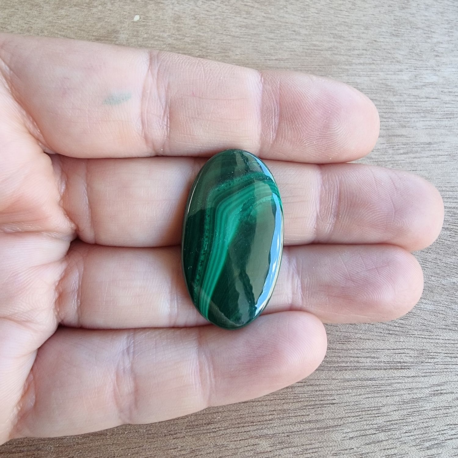 Malachite Cabochon / Pendant for jewelry making or diy craft projects 7.8gr