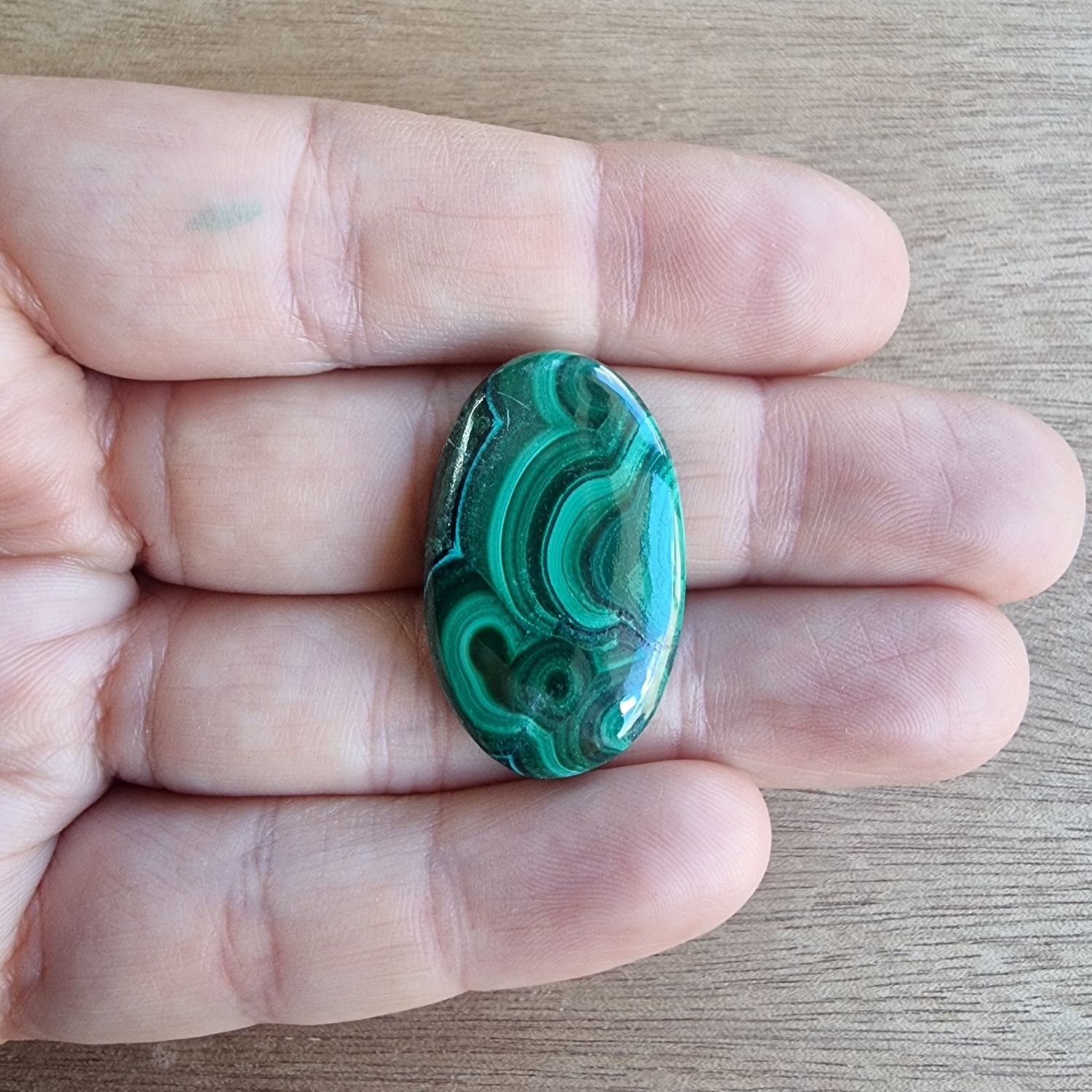 Malachite Cabochon / Pendant for jewelry making or diy craft projects 9.5gr