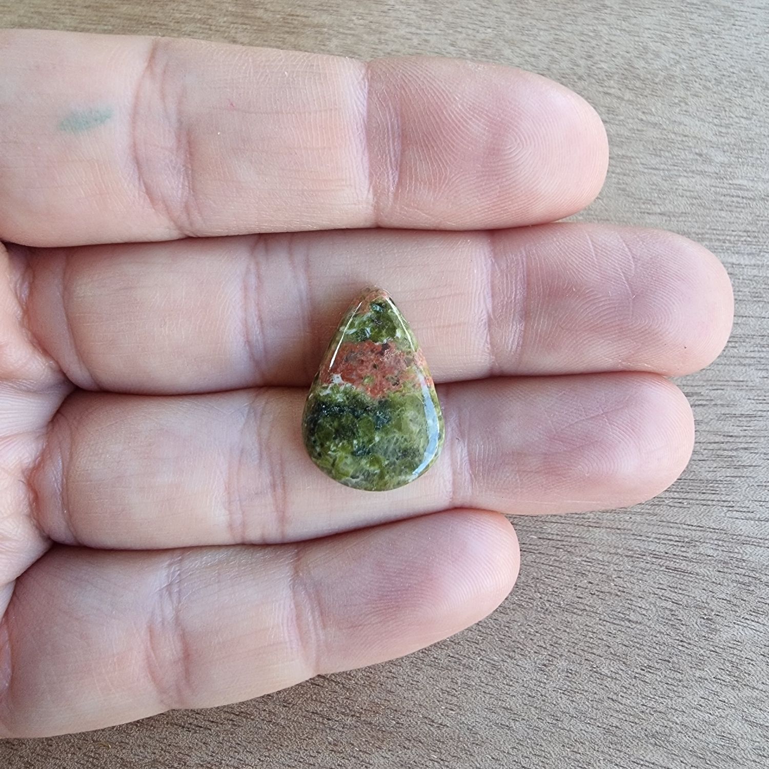 Unakite Cabochon / Pendant for jewelry making or diy craft projects 2.5gr