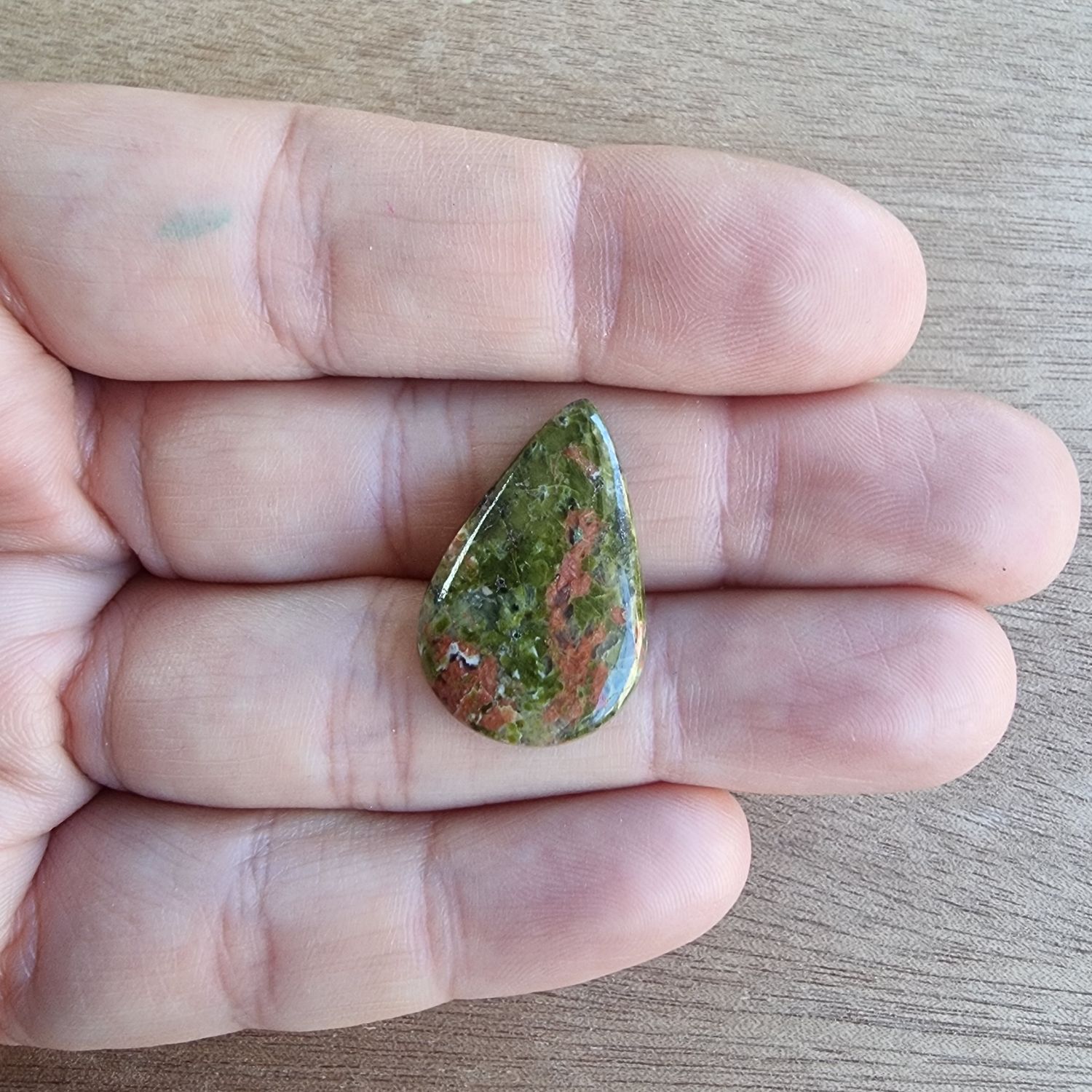 Unakite Cabochon / Pendant for jewelry making or diy craft projects 3.8gr