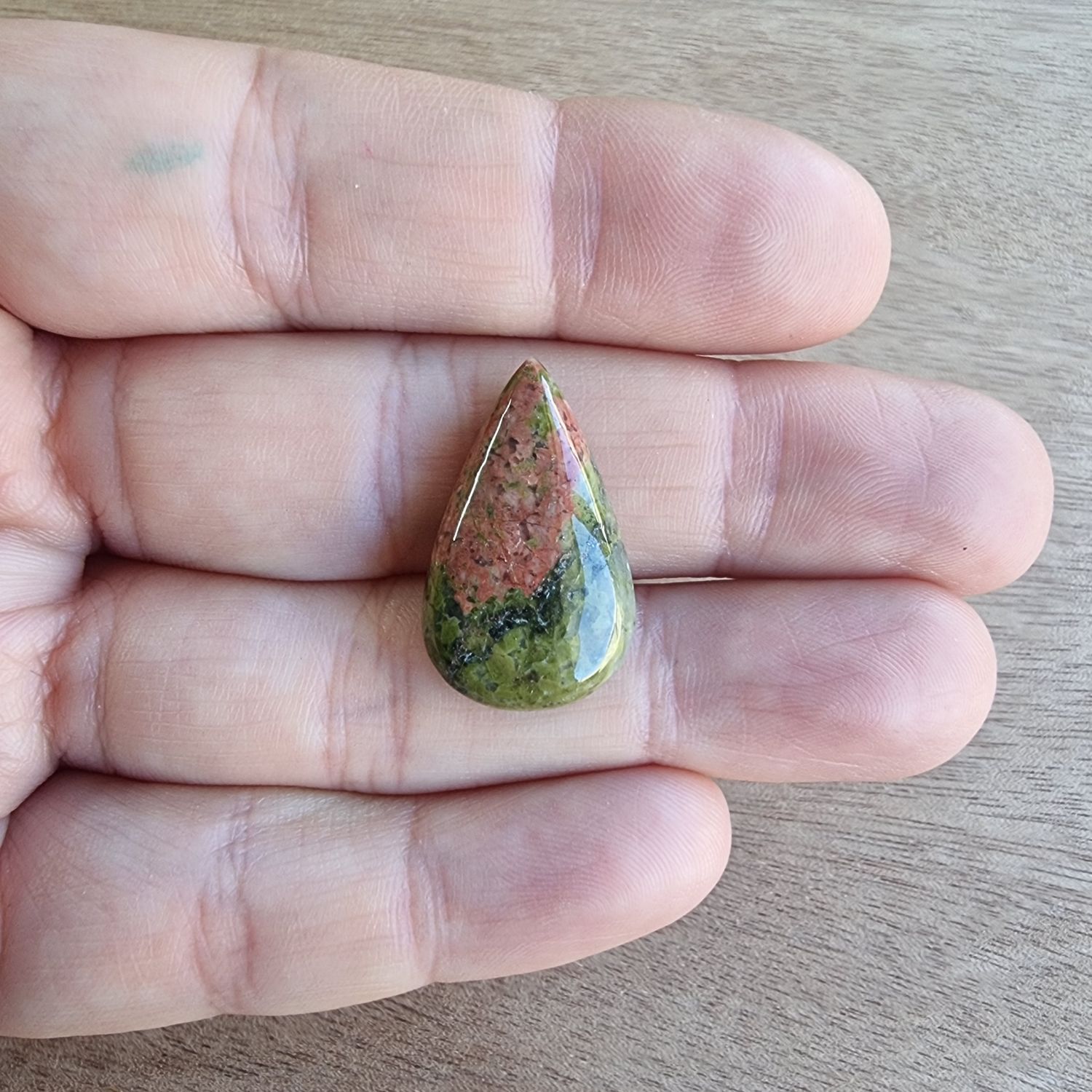 Unakite Cabochon / Pendant for jewelry making or diy craft projects 3.7gr