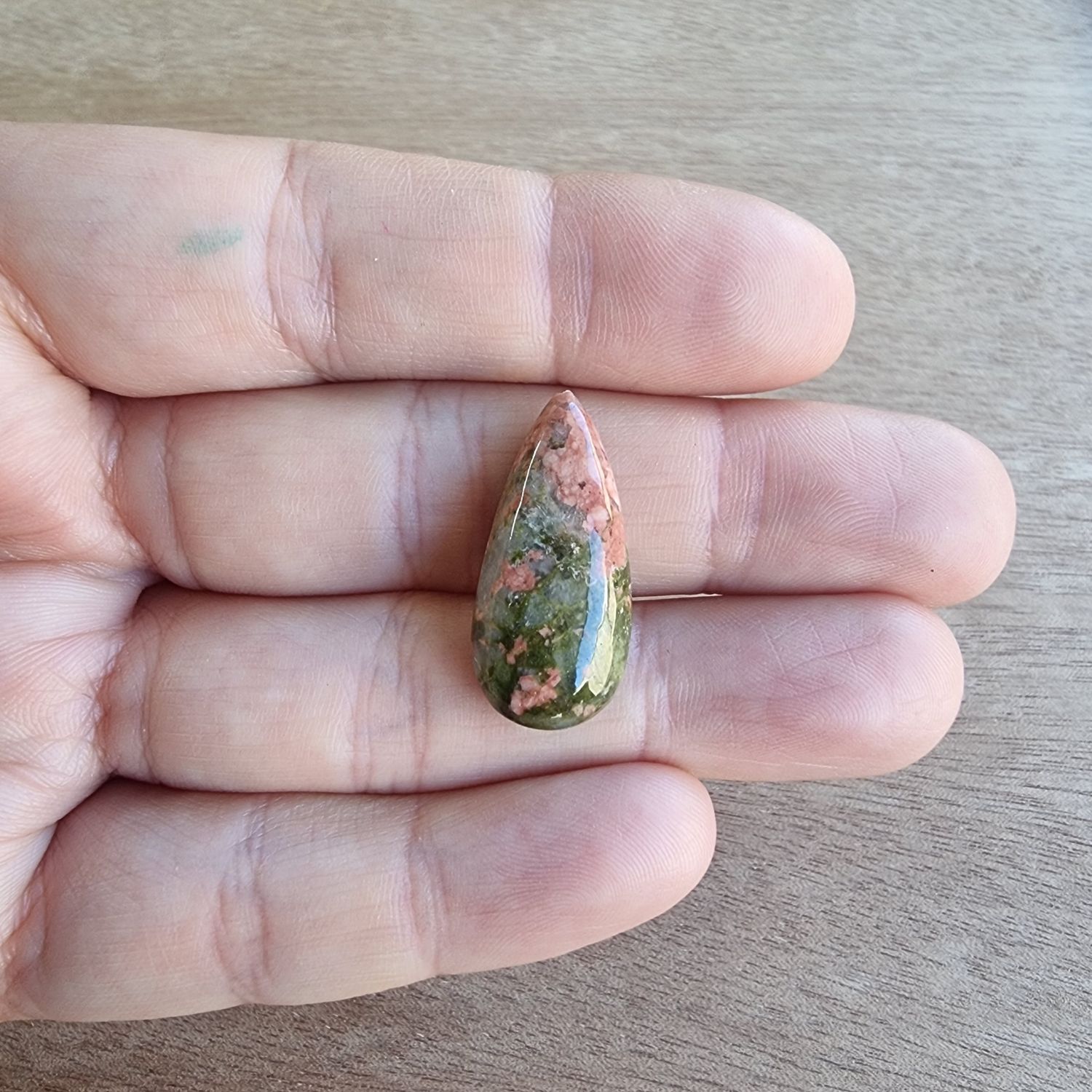 Unakite Cabochon / Pendant for jewelry making or diy craft projects 4.3gr