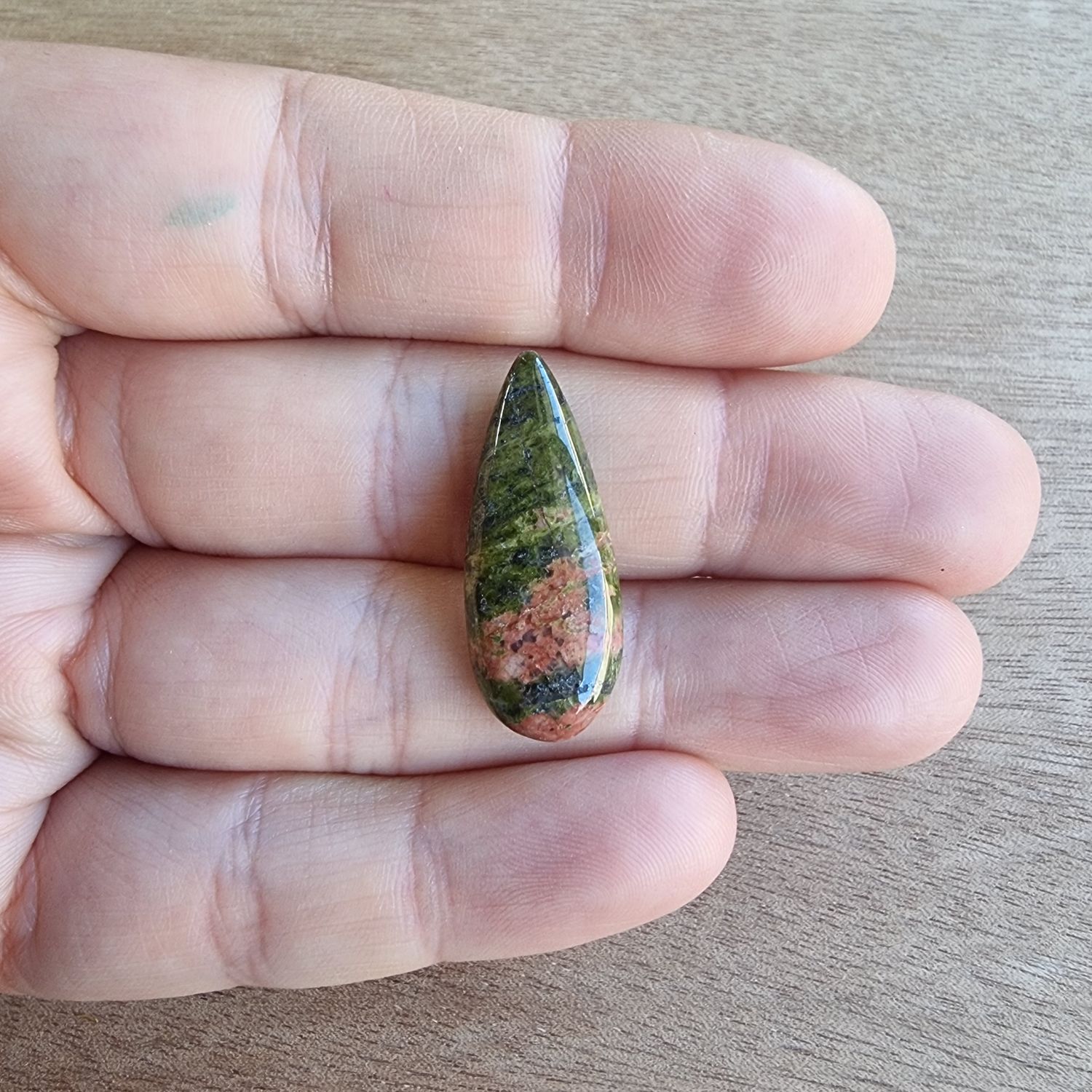 Unakite Cabochon / Pendant for jewelry making or diy craft projects 3.1gr