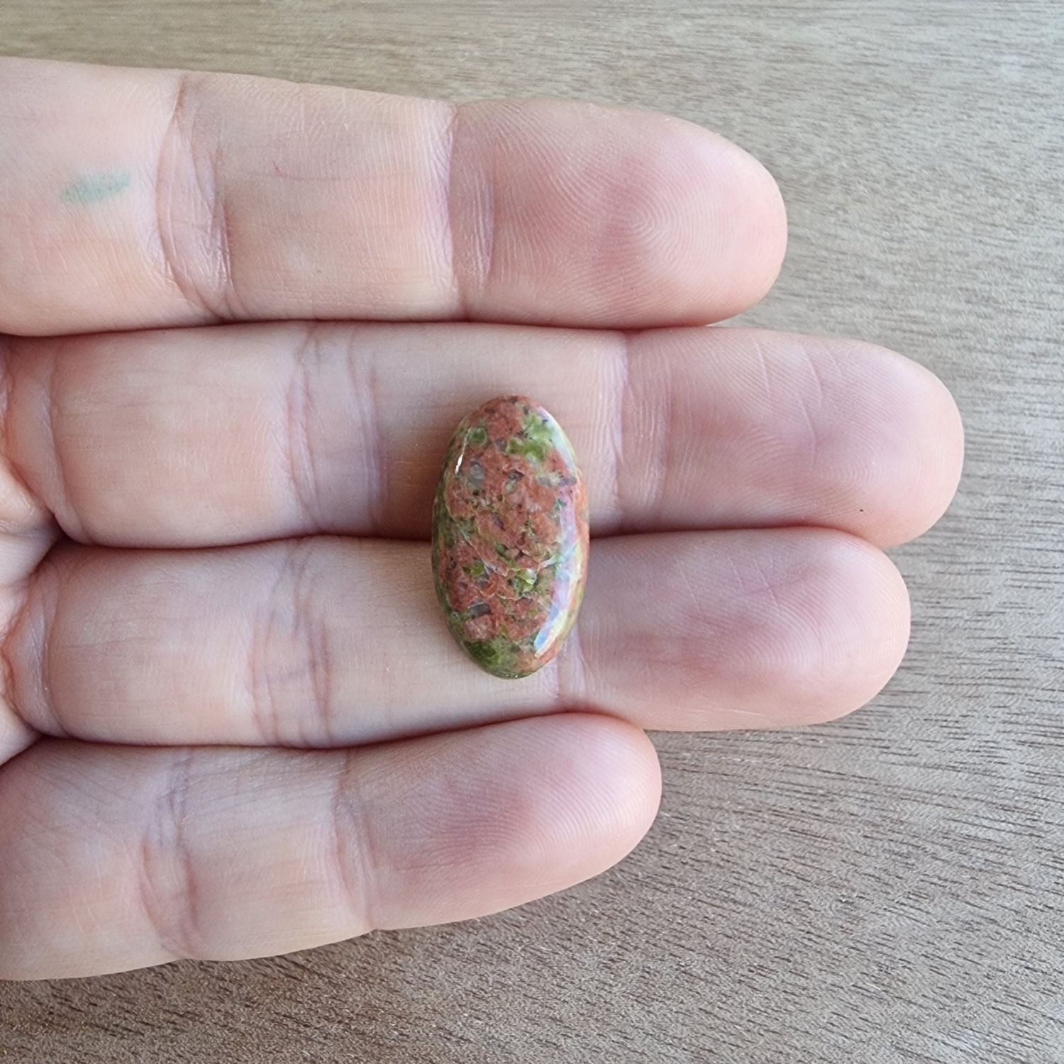Unakite Cabochon / Pendant for jewelry making or diy craft projects 2.4gr