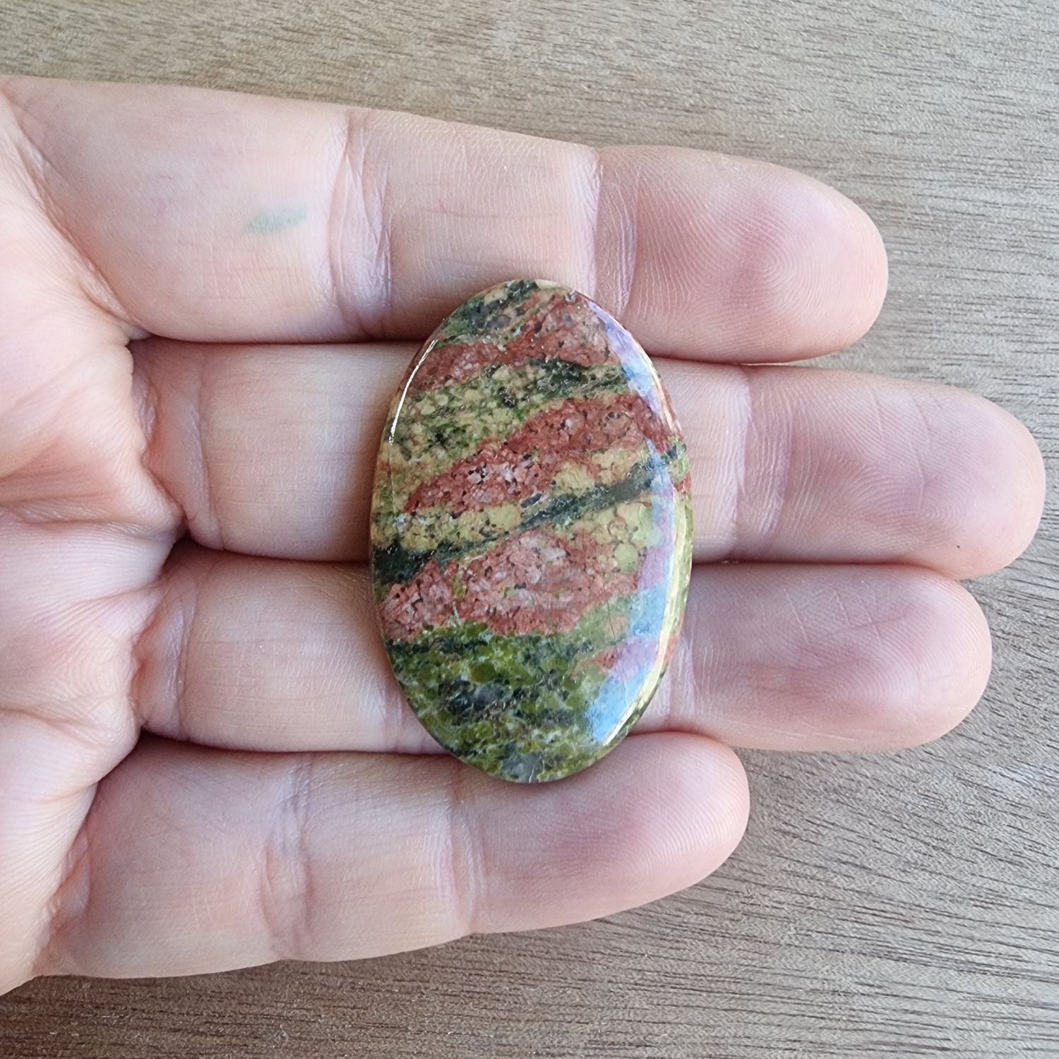 Unakite Cabochon / Pendant for jewelry making or diy craft projects 10.3gr