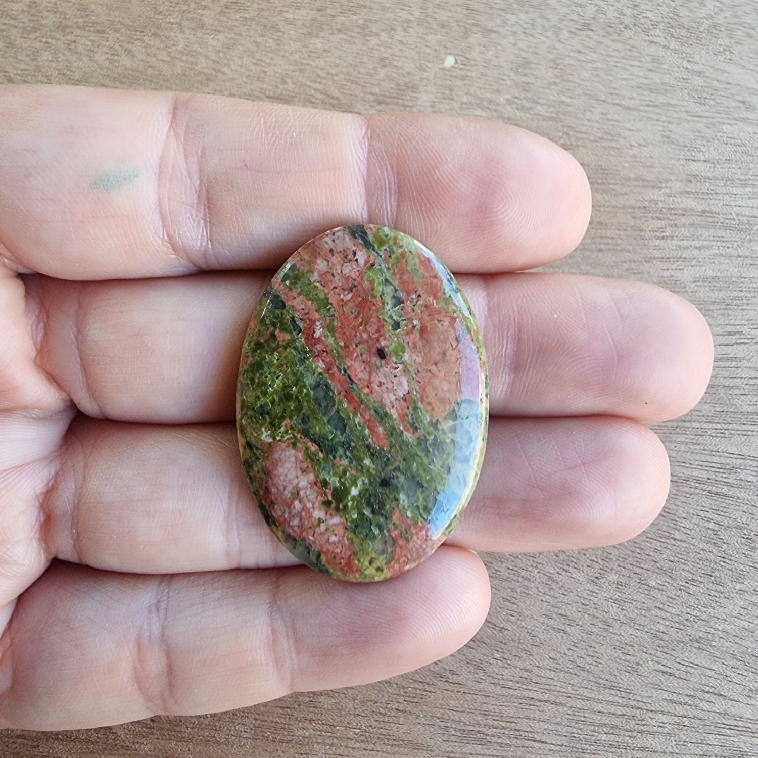 Unakite Cabochon / Pendant for jewelry making or diy craft projects 10.5gr