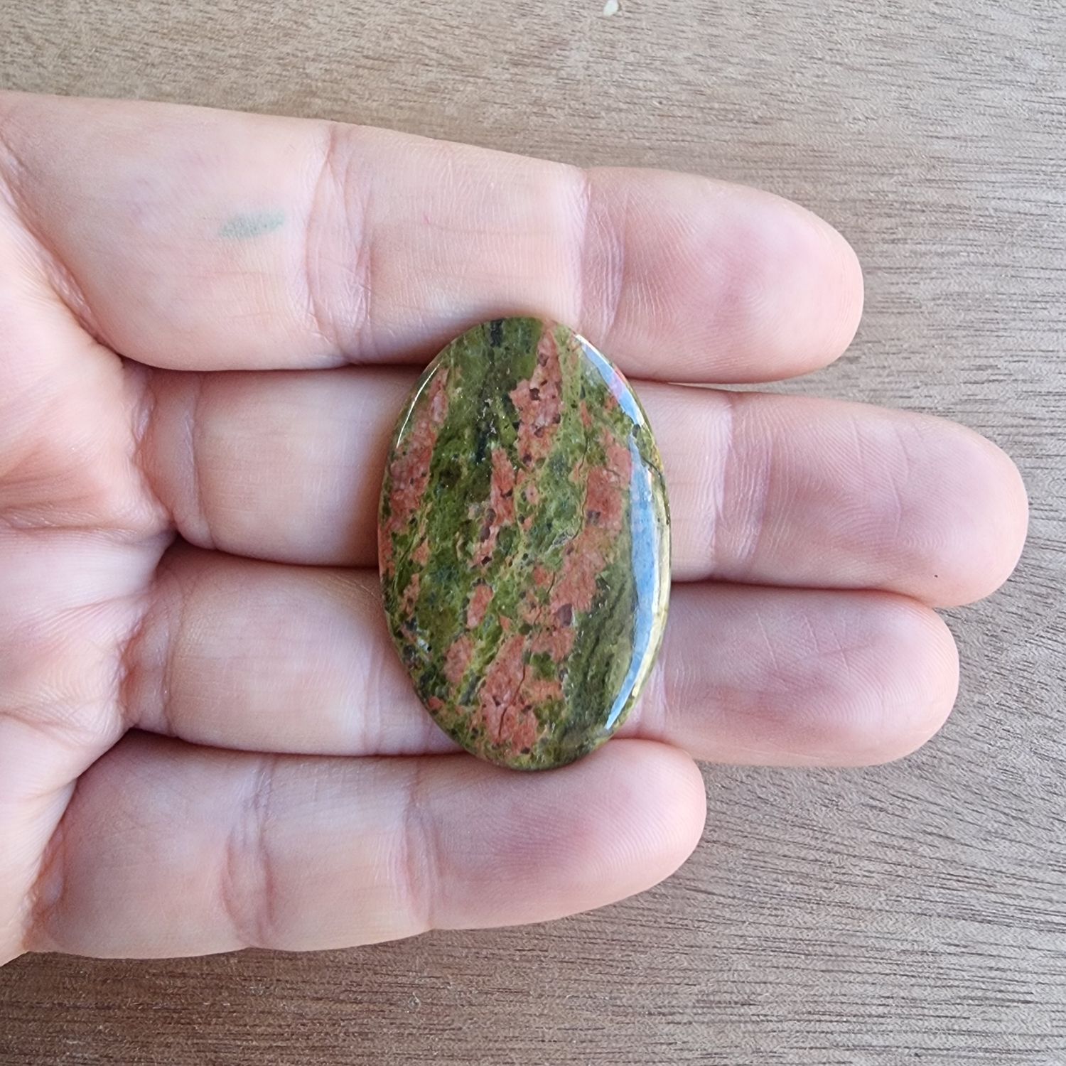 Unakite Cabochon / Pendant for jewelry making or diy craft projects 8.2gr