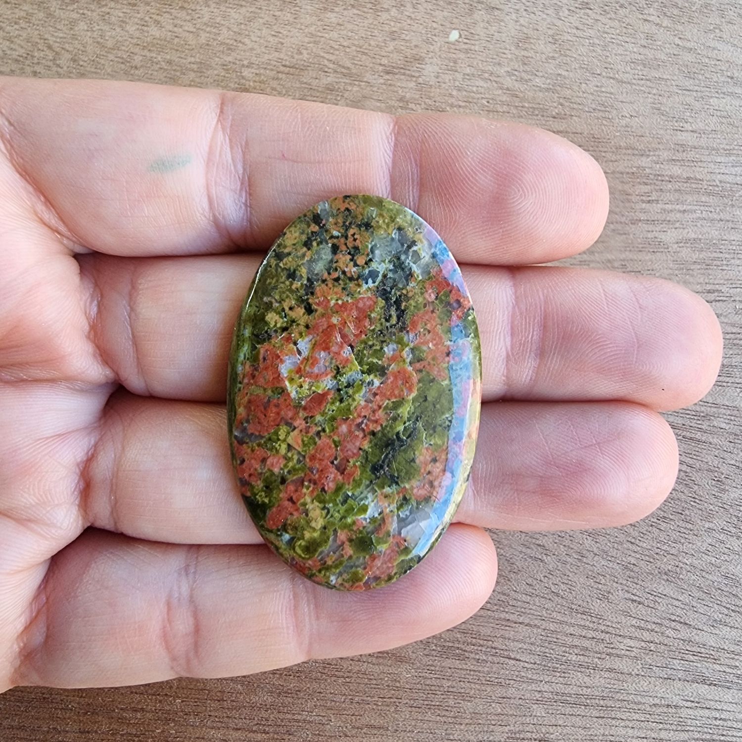 Unakite Cabochon / Pendant for jewelry making or diy craft projects 12.6gr