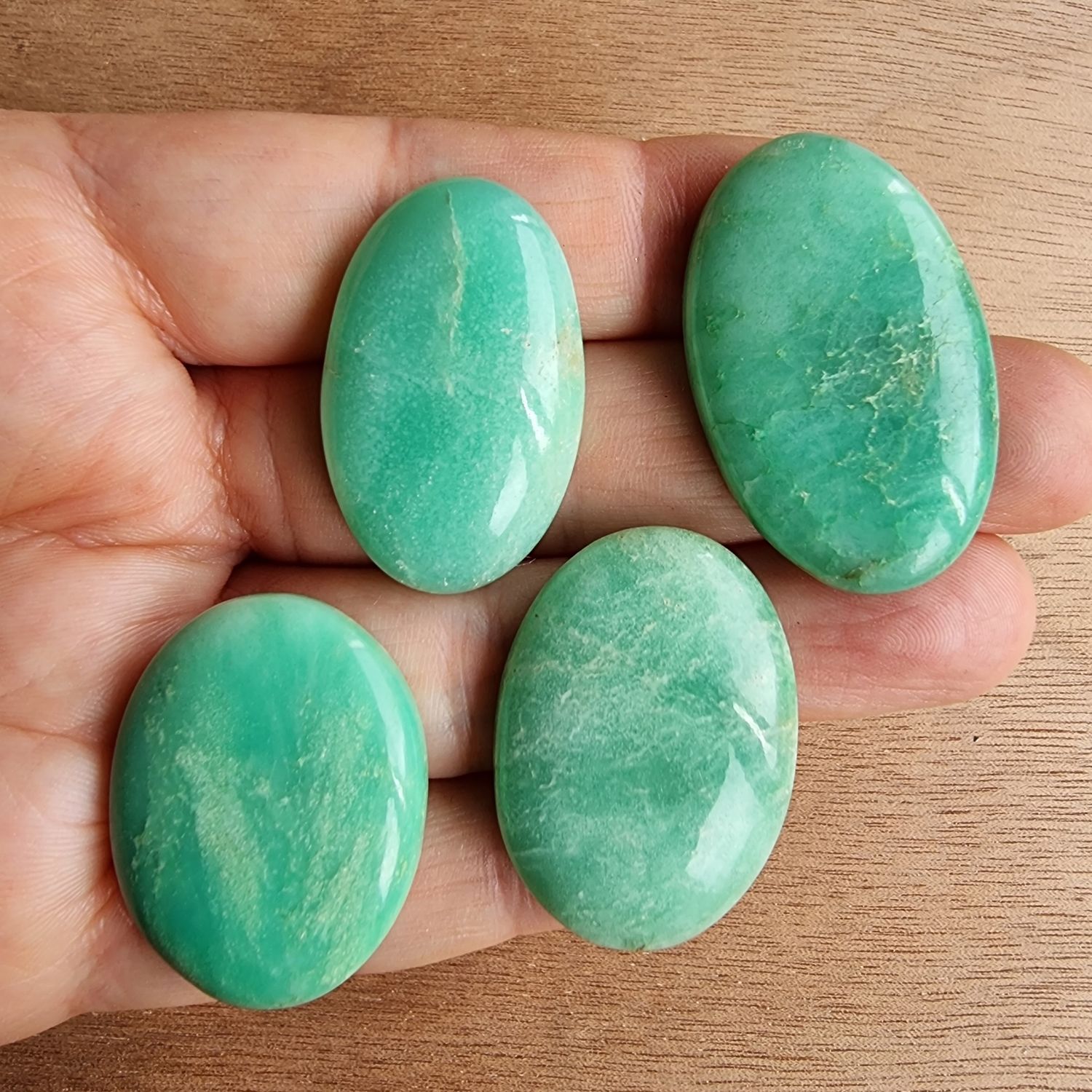 Chrysoprase Cabochon Lot / Pendant Lot for jewelry making or diy craft projects 36.1gr