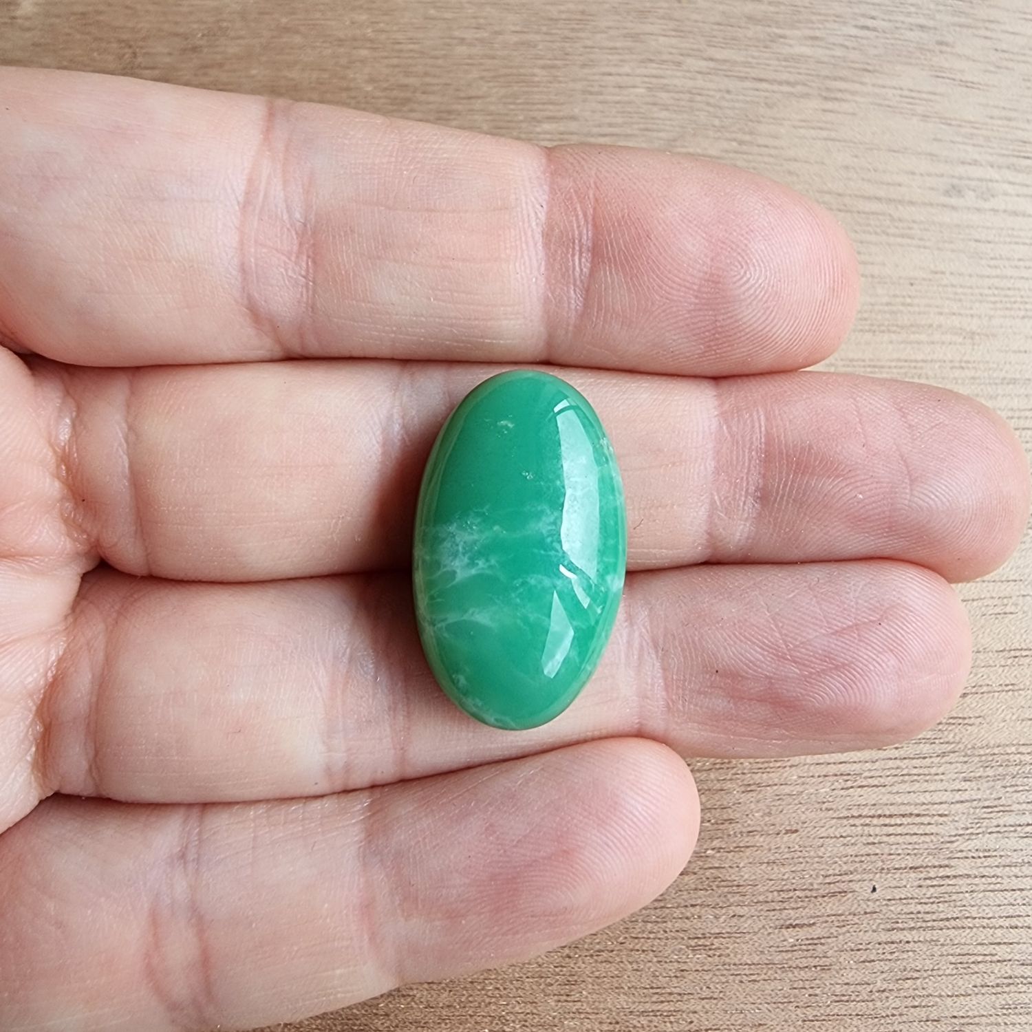 Chrysoprase Cabochon / Pendant for jewelry making or diy craft projects 5.3gr