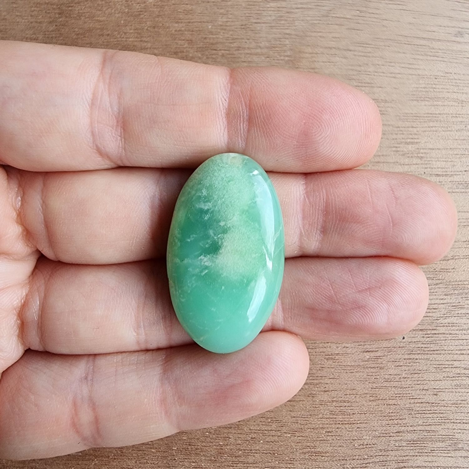 Chrysoprase Cabochon / Pendant for jewelry making or diy craft projects 8gr