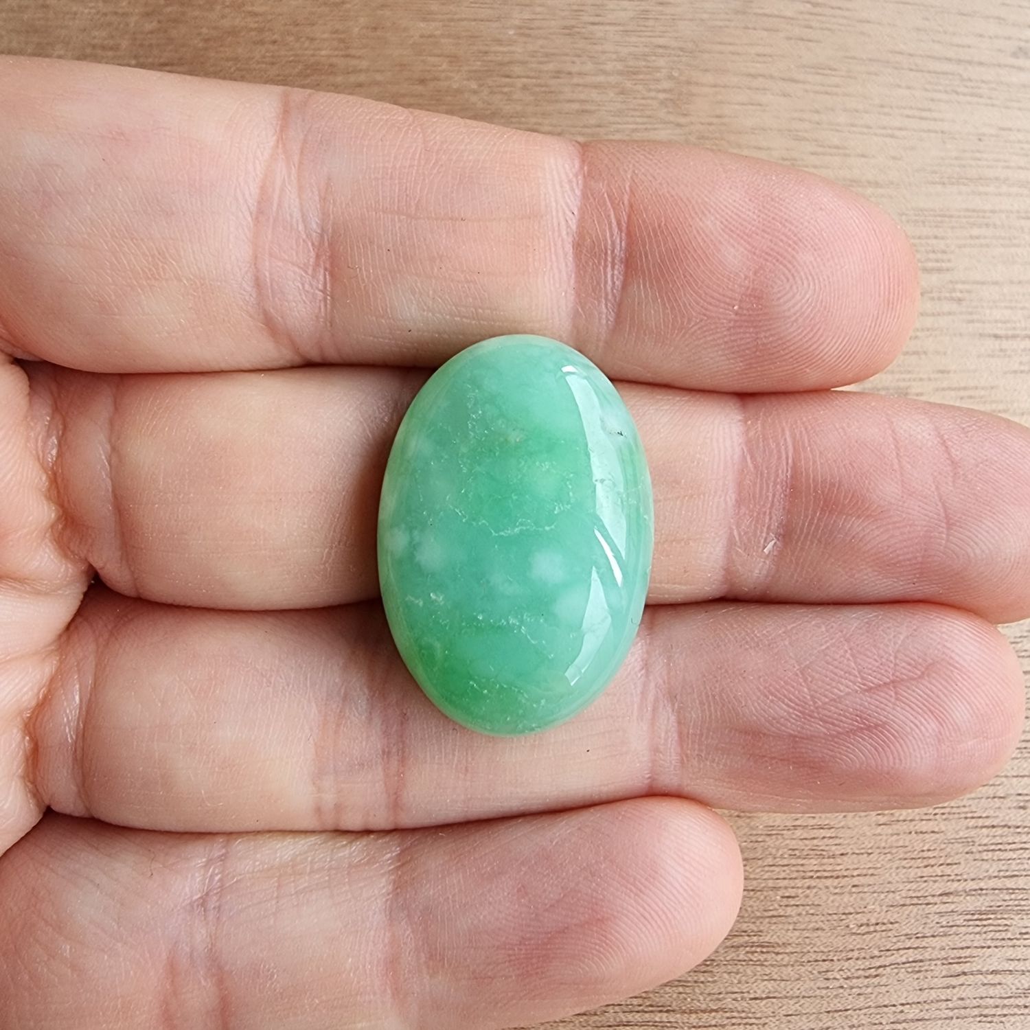 Chrysoprase Cabochon / Pendant for jewelry making or diy craft projects 6.4gr