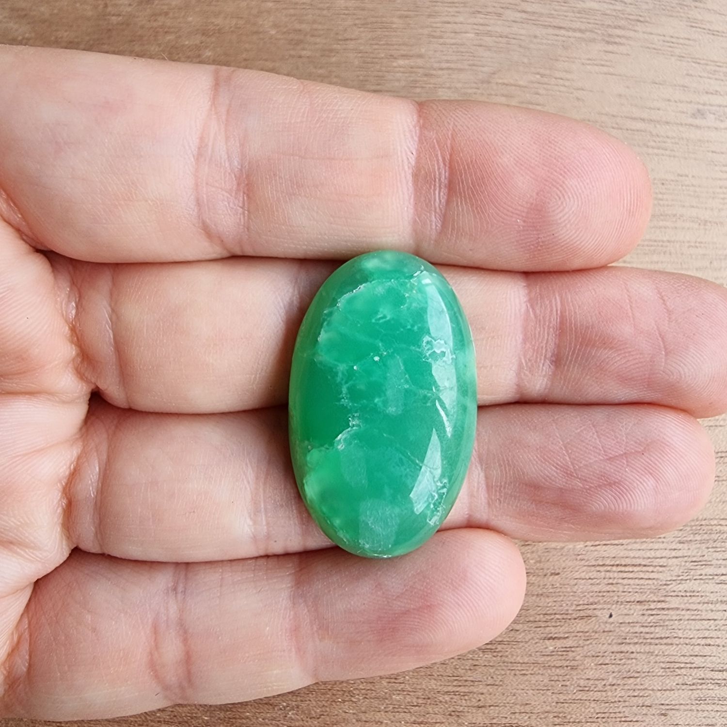 Chrysoprase Cabochon / Pendant for jewelry making or diy craft projects 7.1gr