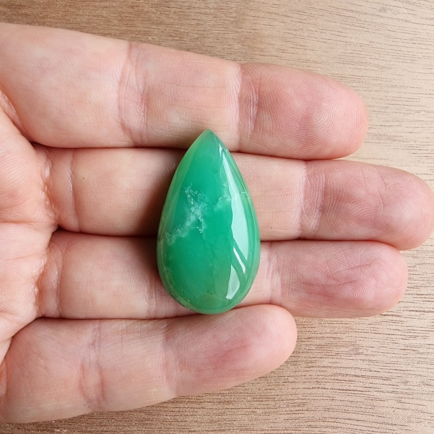Chrysoprase Cabochon / Pendant for jewelry making or diy craft projects 9.3gr