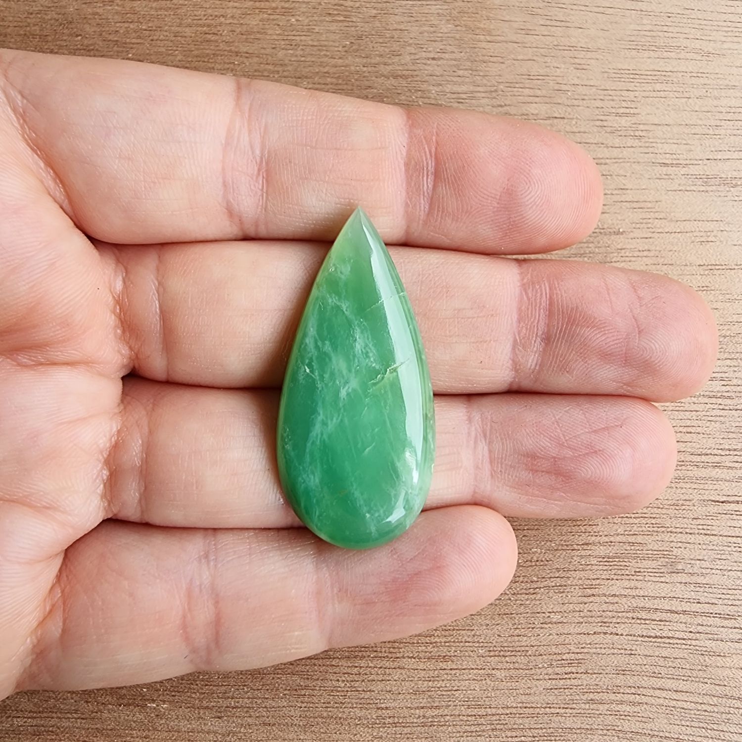 Chrysoprase Cabochon / Pendant for jewelry making or diy craft projects 6.3gr
