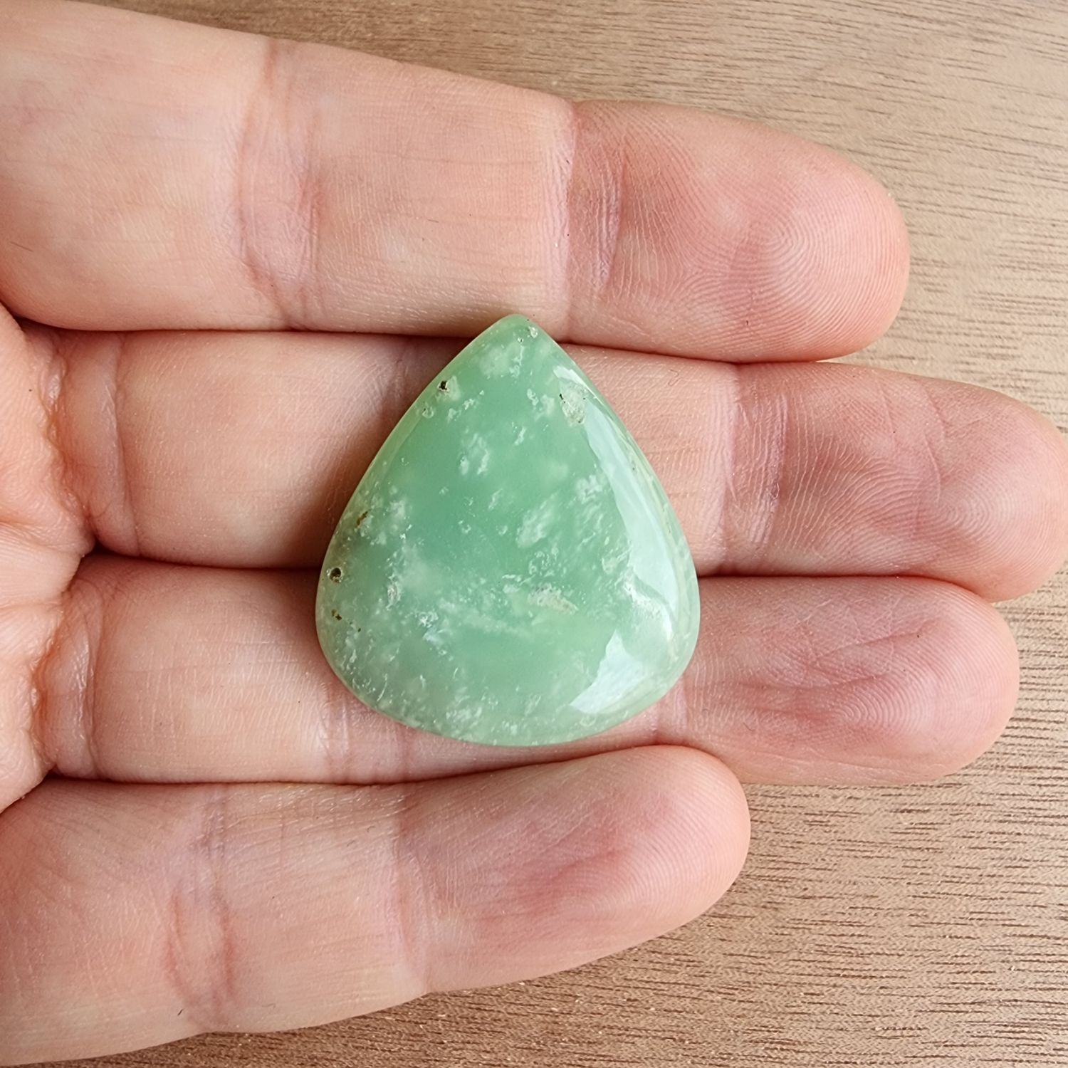 Chrysoprase Cabochon / Pendant for jewelry making or diy craft projects 8gr