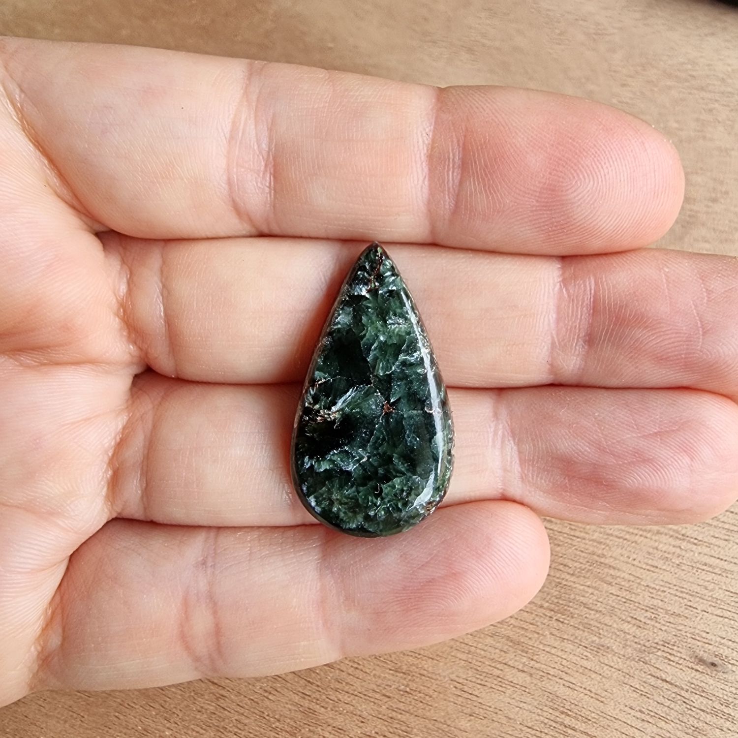 Seraphinite Cabochon / Pendant for jewelry making or diy craft projects 4.5gr
