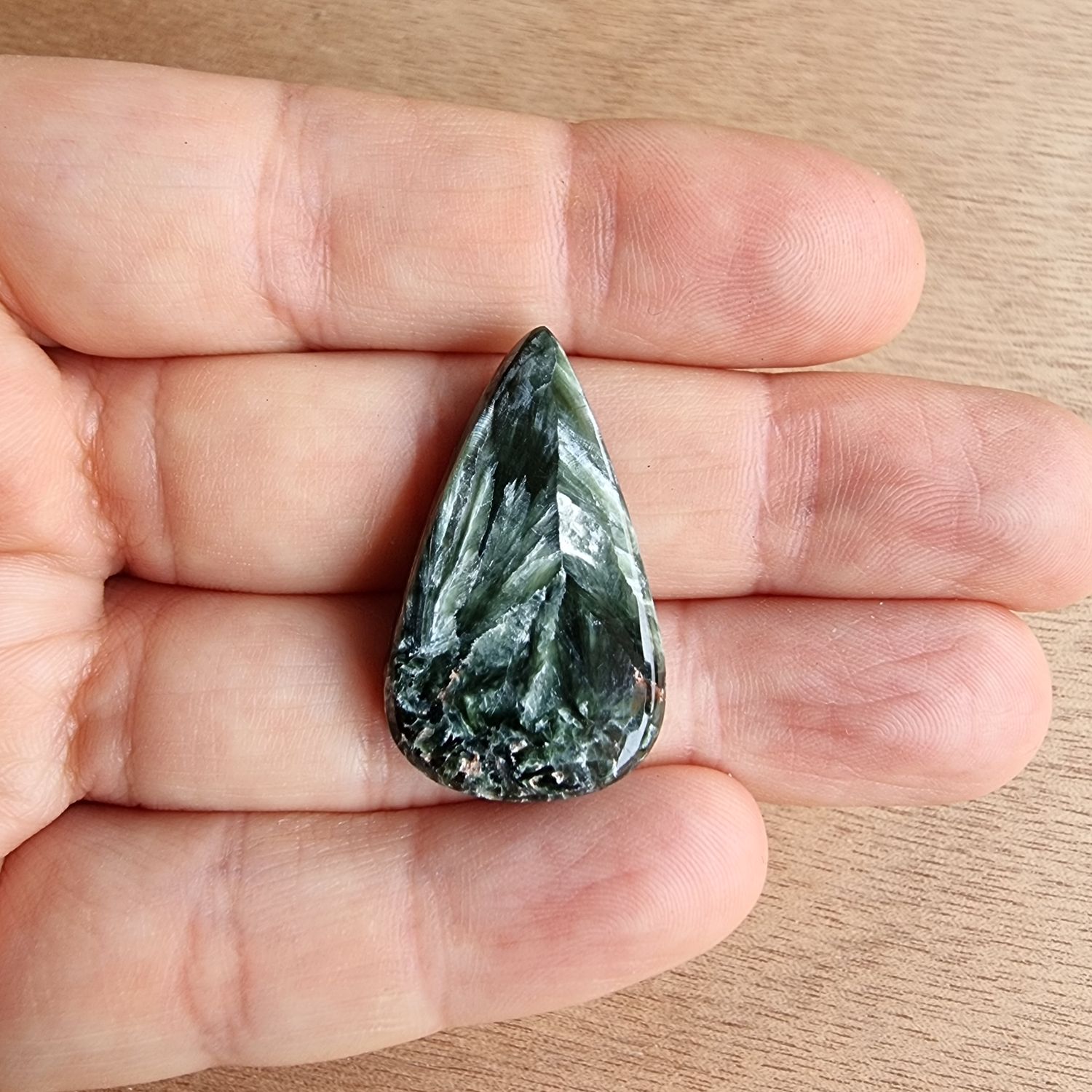 Seraphinite Cabochon / Pendant for jewelry making or diy craft projects 5.8gr