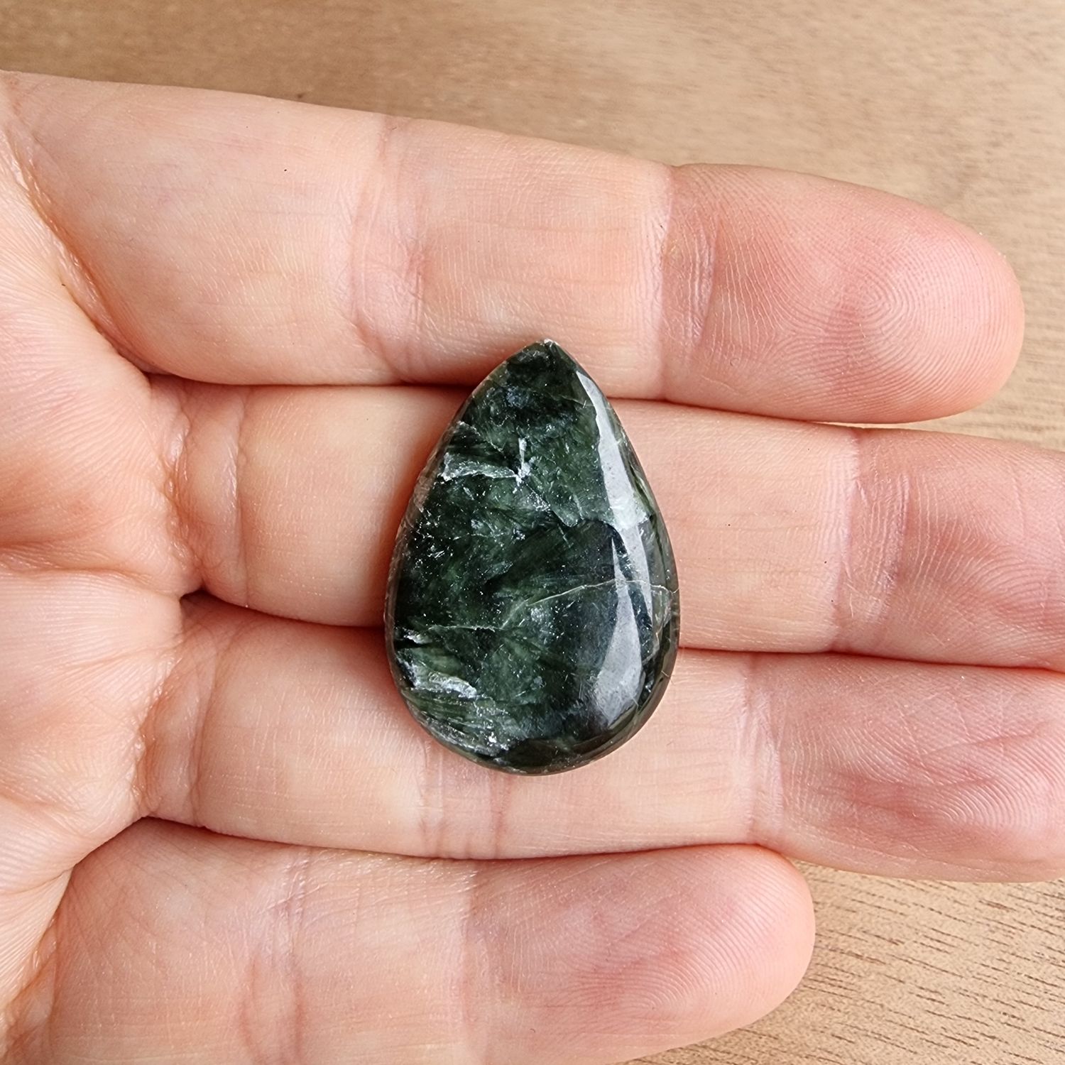 Seraphinite Cabochon / Pendant for jewelry making or diy craft projects 5gr