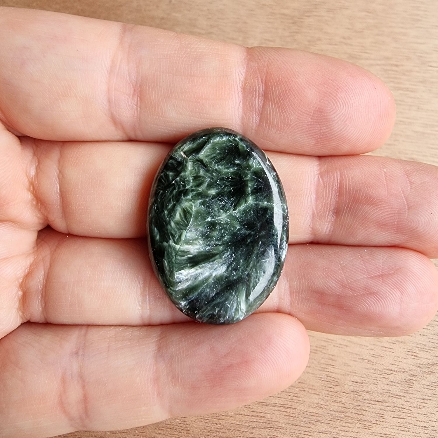 Seraphinite Cabochon / Pendant for jewelry making or diy craft projects 7.2gr