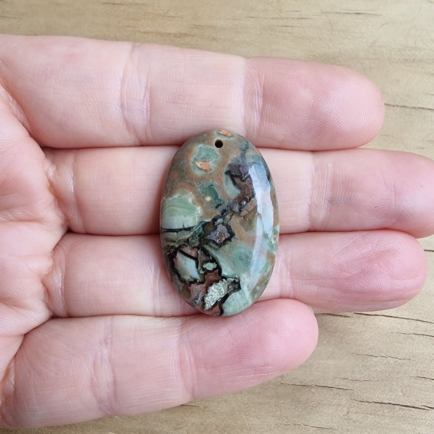 Rainforest Jasper top drilled Pendant Lot for jewelry making or diy craft projects 7.8gr