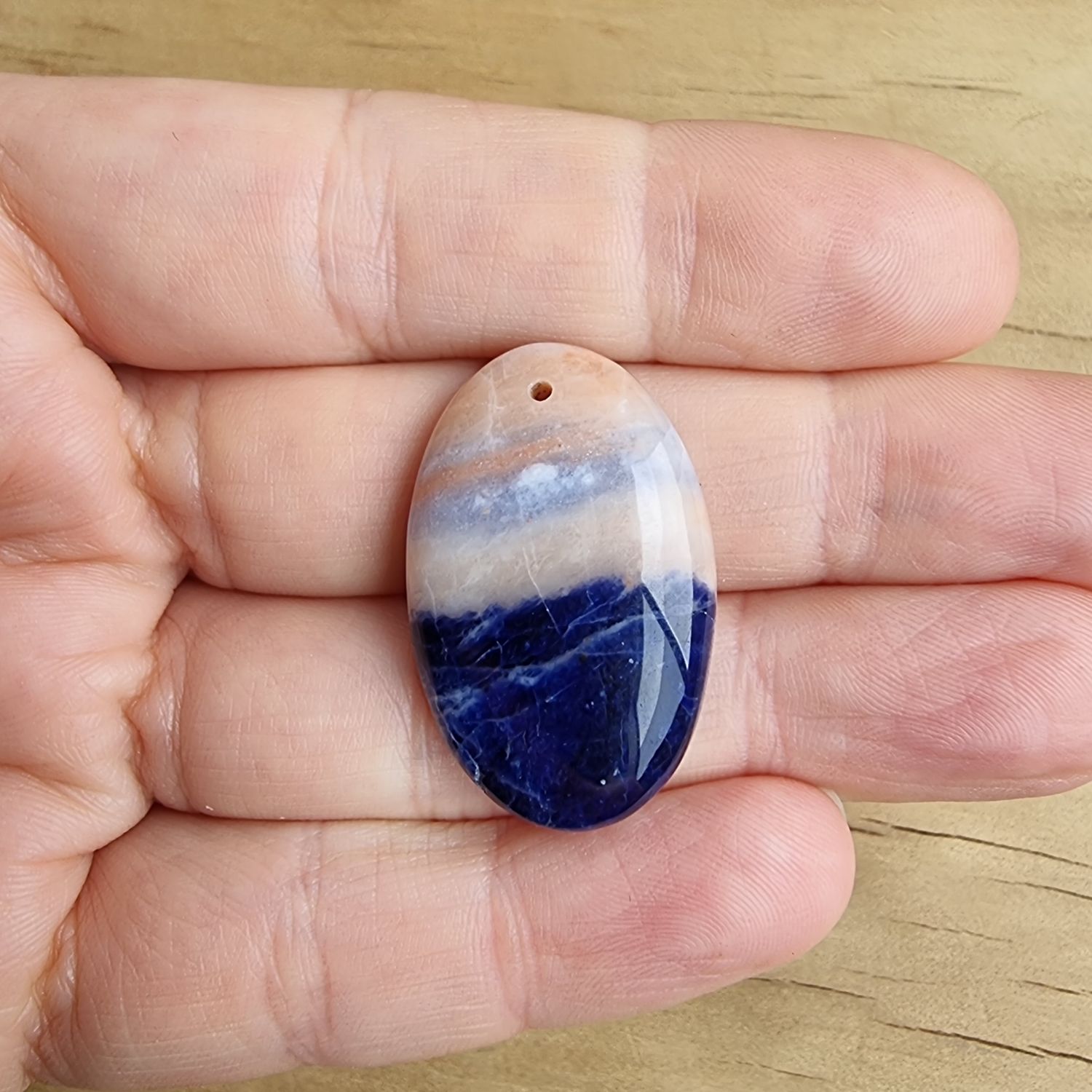 Sodalite top drilled Cabochon / Pendant for jewelry making or diy craft projects 6.9gr