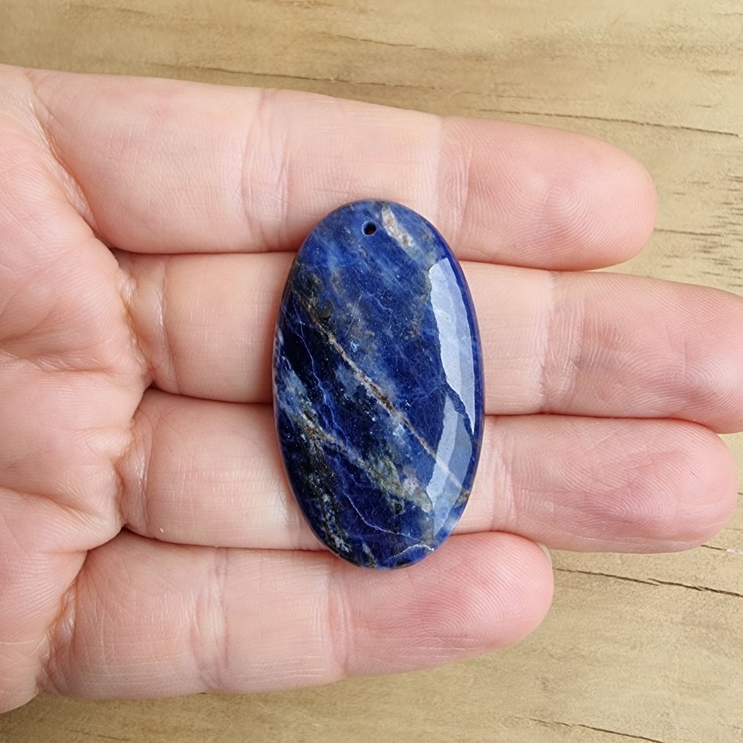 Sodalite top drilled Cabochon / Pendant for jewelry making or diy craft projects 9gr