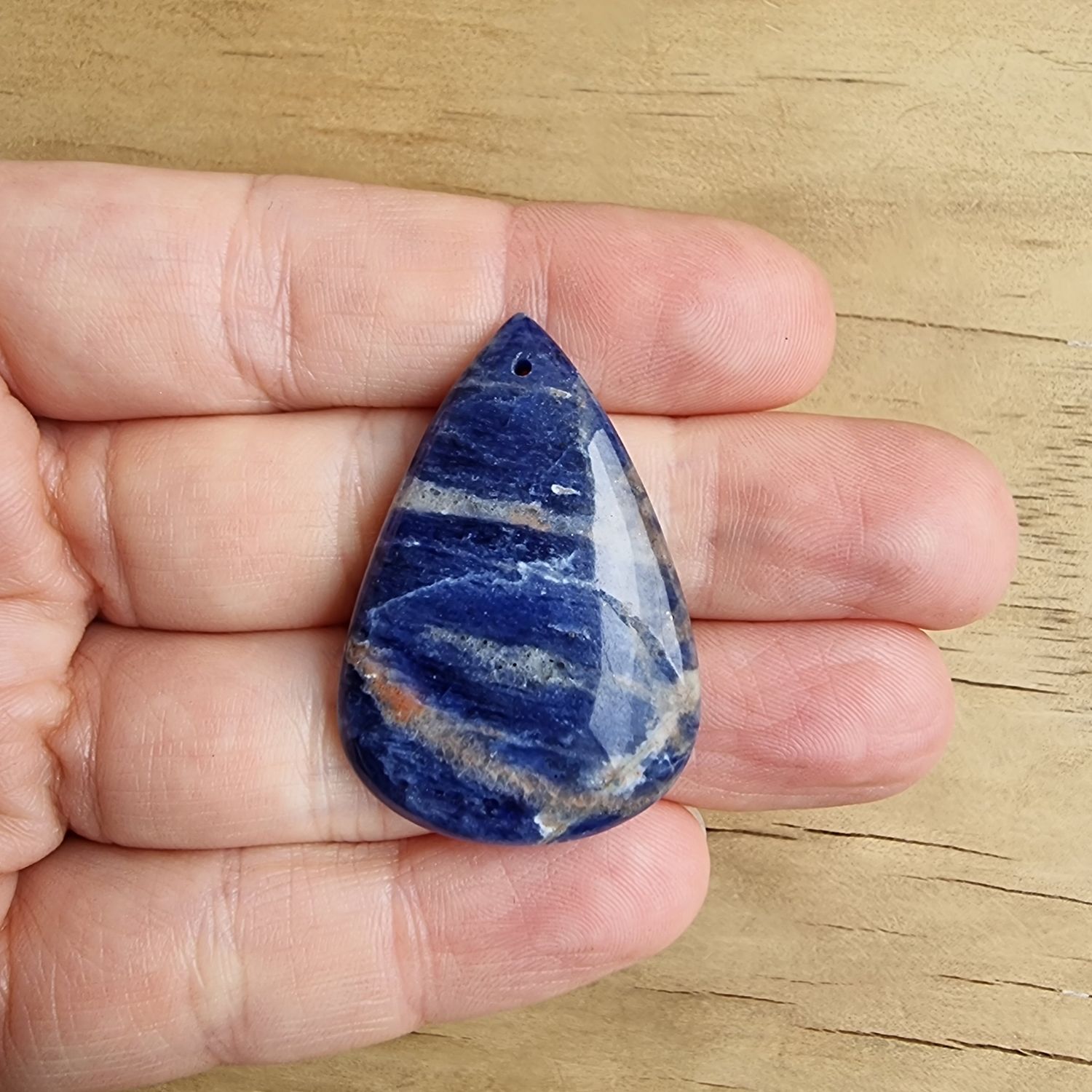 Sodalite top drilled Cabochon / Pendant for jewelry making or diy craft projects 10.5gr