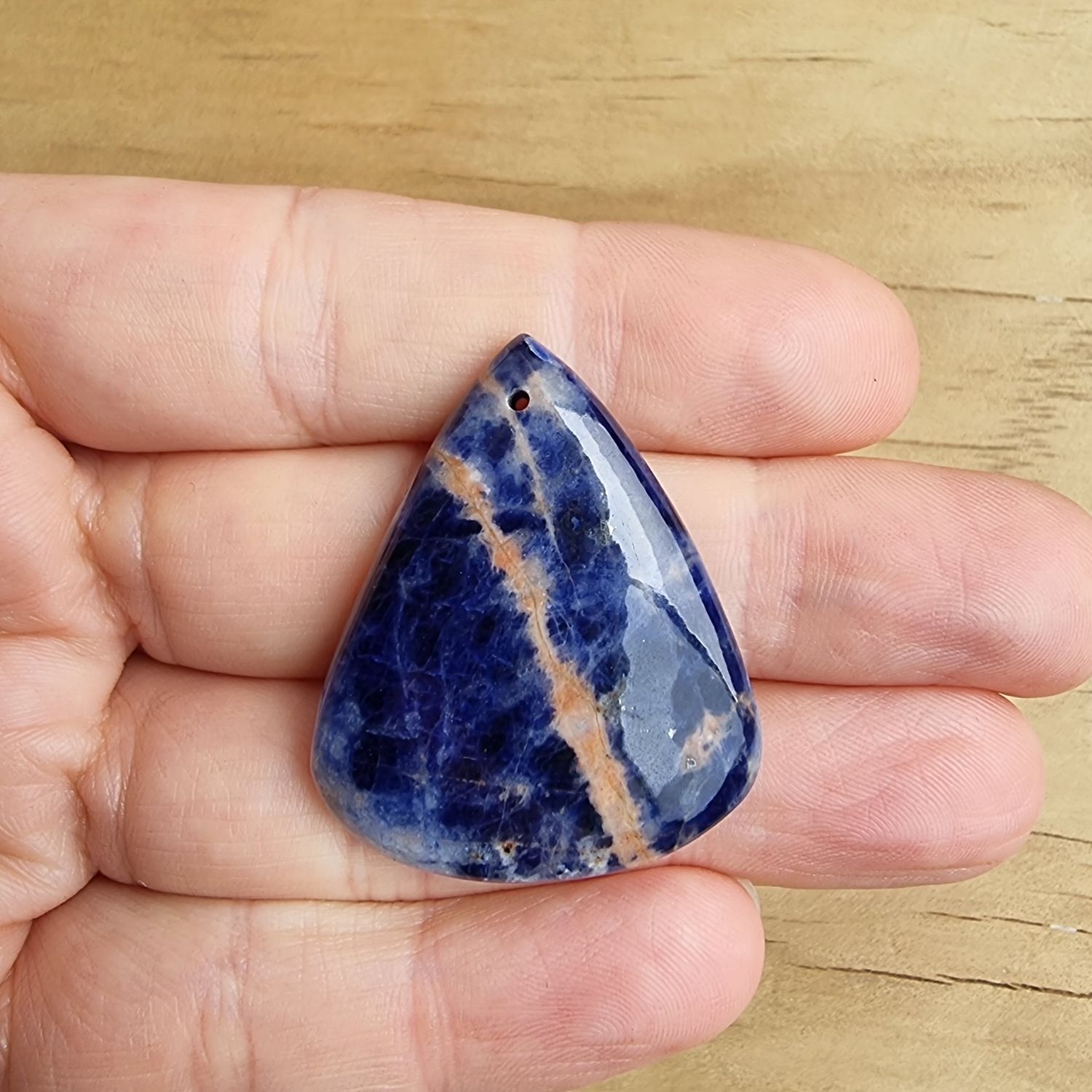 Sodalite top drilled Cabochon / Pendant for jewelry making or diy craft projects 10.3gr