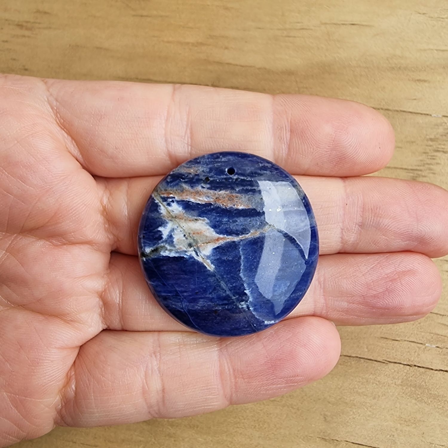 Sodalite top drilled Cabochon / Pendant for jewelry making or diy craft projects 15.3gr
