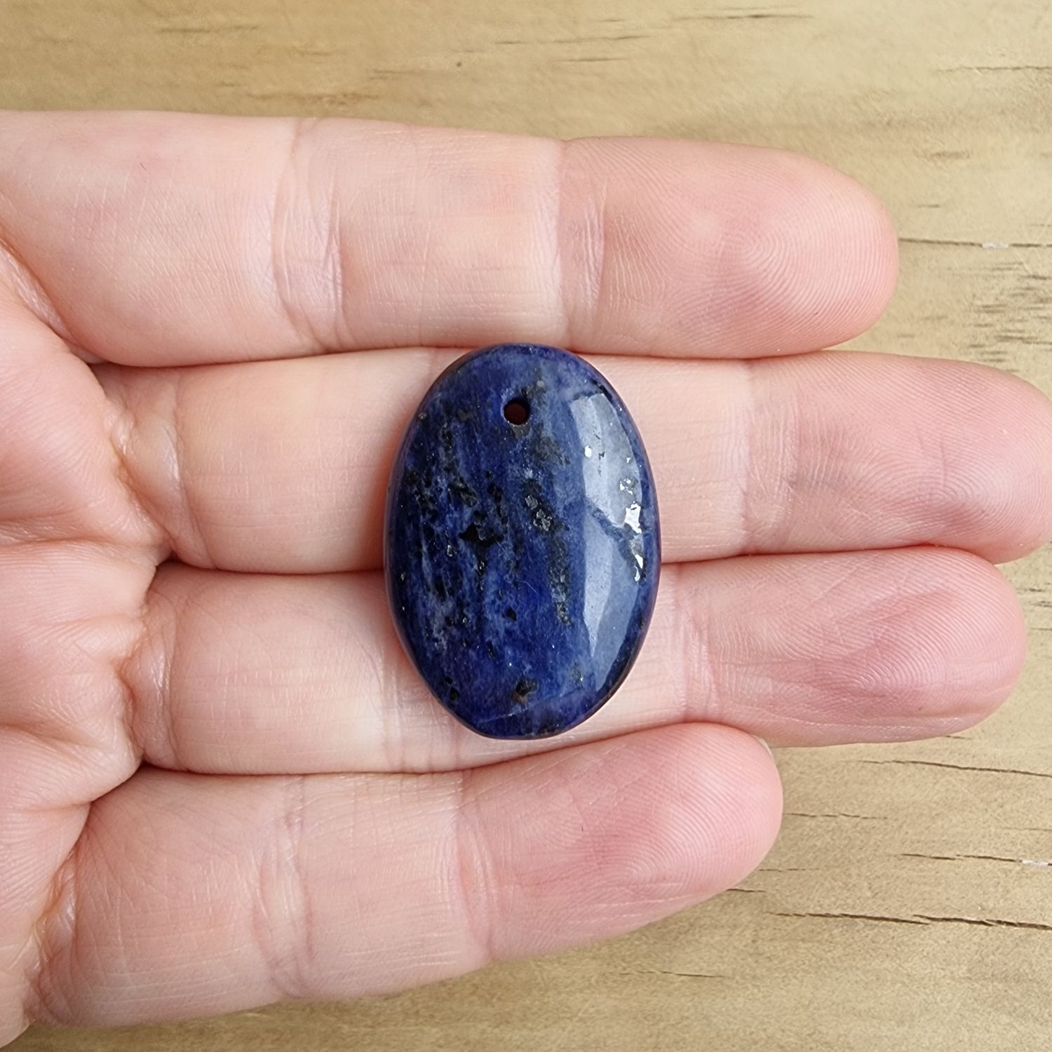 Sodalite top drilled Cabochon / Pendant for jewelry making or diy craft projects 7.1gr
