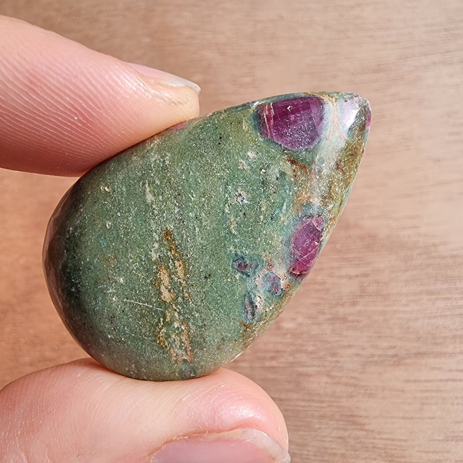 Ruby in Fuschite Cabochon / Pendant for jewelry making or diy craft projects 12gr