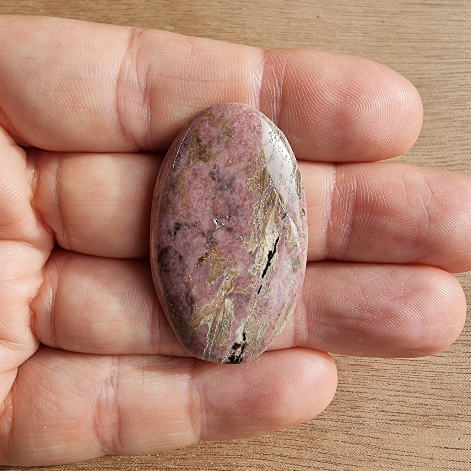 Rhodonite (Australian) Cabochon / Pendant for jewelry making or diy craft projects 13.5gr