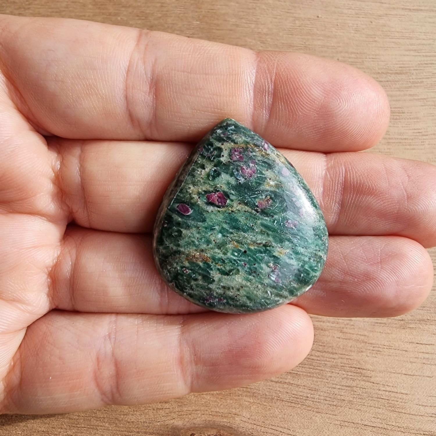 Ruby in Fuschite Cabochon / Pendant for jewelry making or diy craft projects 13.8gr