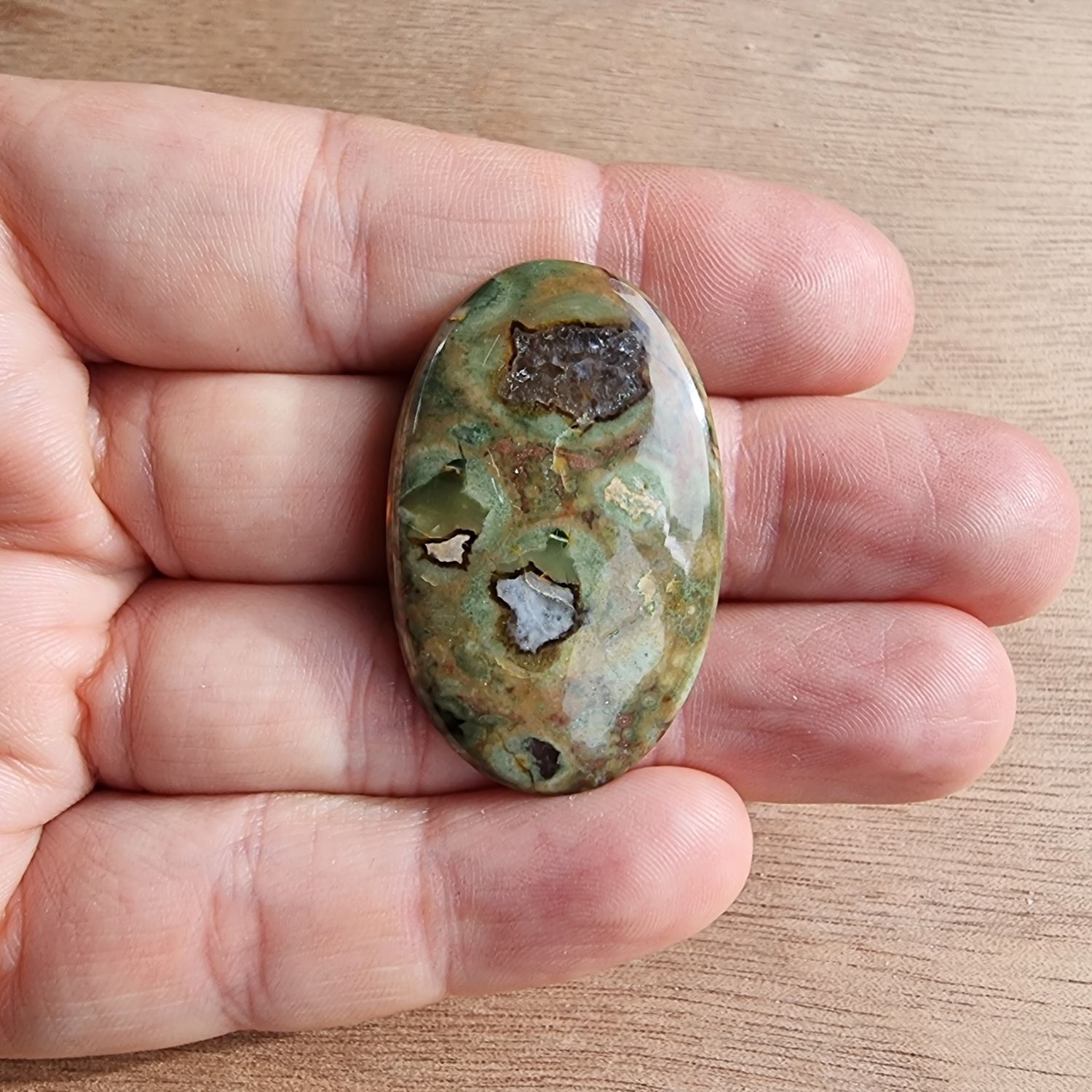 Rainforest Jasper/ Rhyolite Cabochon / Pendant for jewelry making or diy craft projects 8.9gr