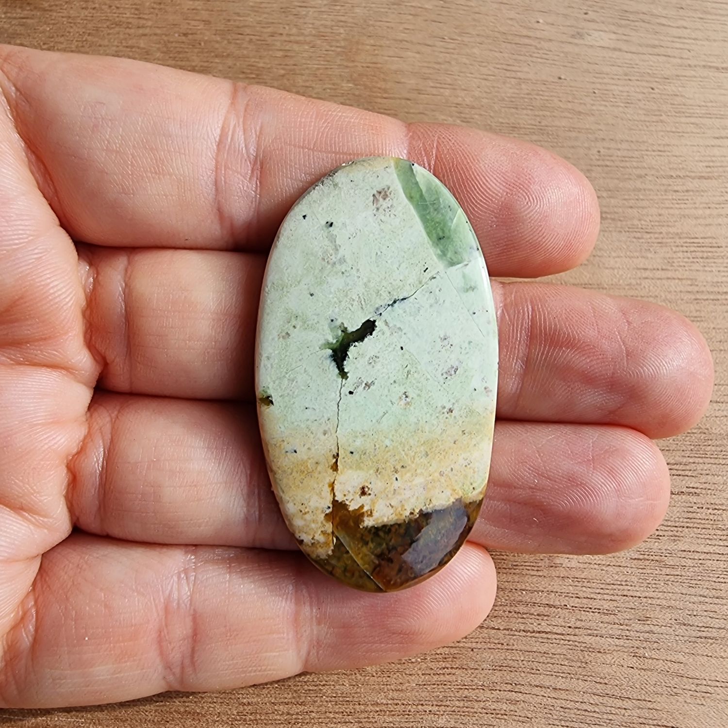 Chrome Chalcedony Cabochon / Pendant for jewelry making or diy craft projects 10gr