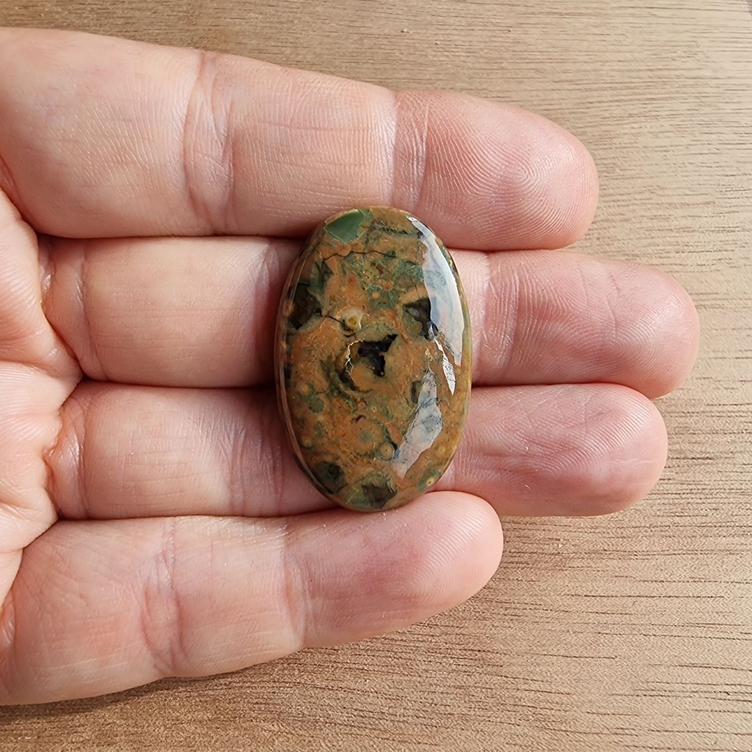 Rainforest Jasper/ Rhyolite Cabochon / Pendant for jewelry making or diy craft projects 7.7gr