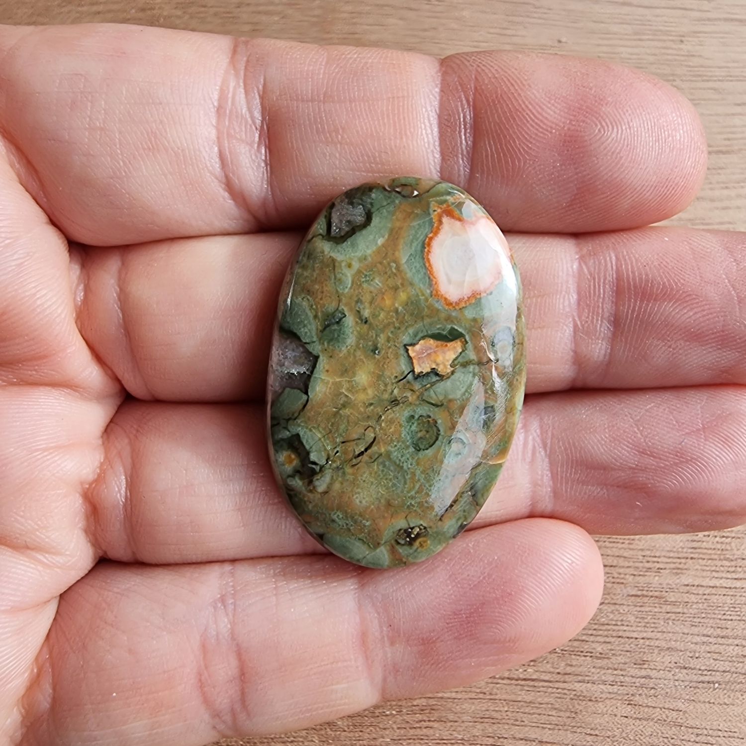 Rainforest Jasper/ Rhyolite Cabochon / Pendant for jewelry making or diy craft projects 9.7gr