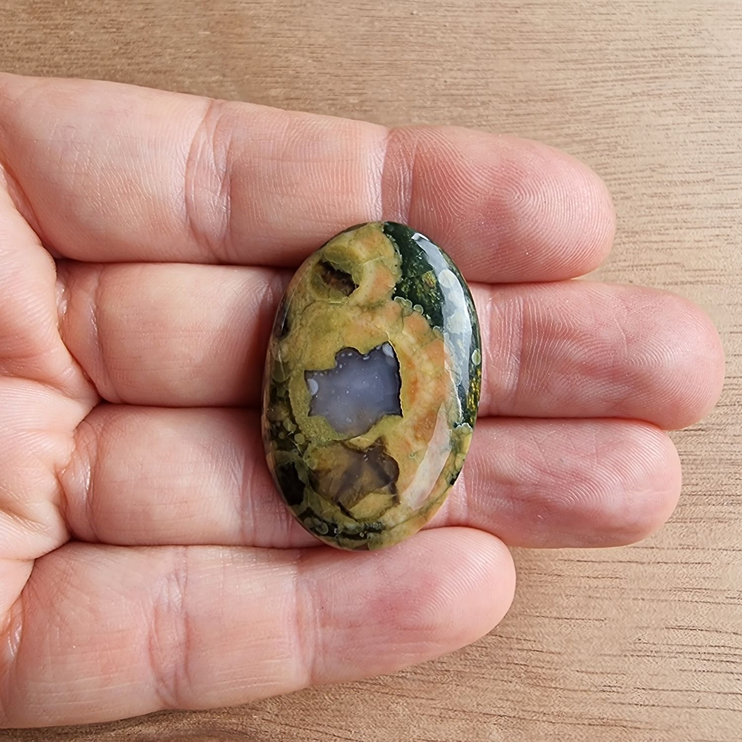 Rainforest Jasper/ Rhyolite Cabochon / Pendant for jewelry making or diy craft projects 9.1gr