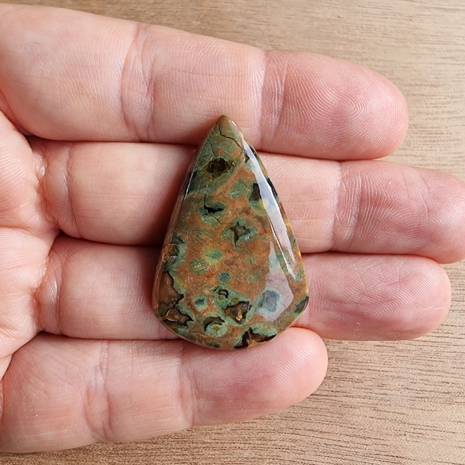 Rainforest Jasper/ Rhyolite Cabochon / Pendant for jewelry making or diy craft projects 8.8gr