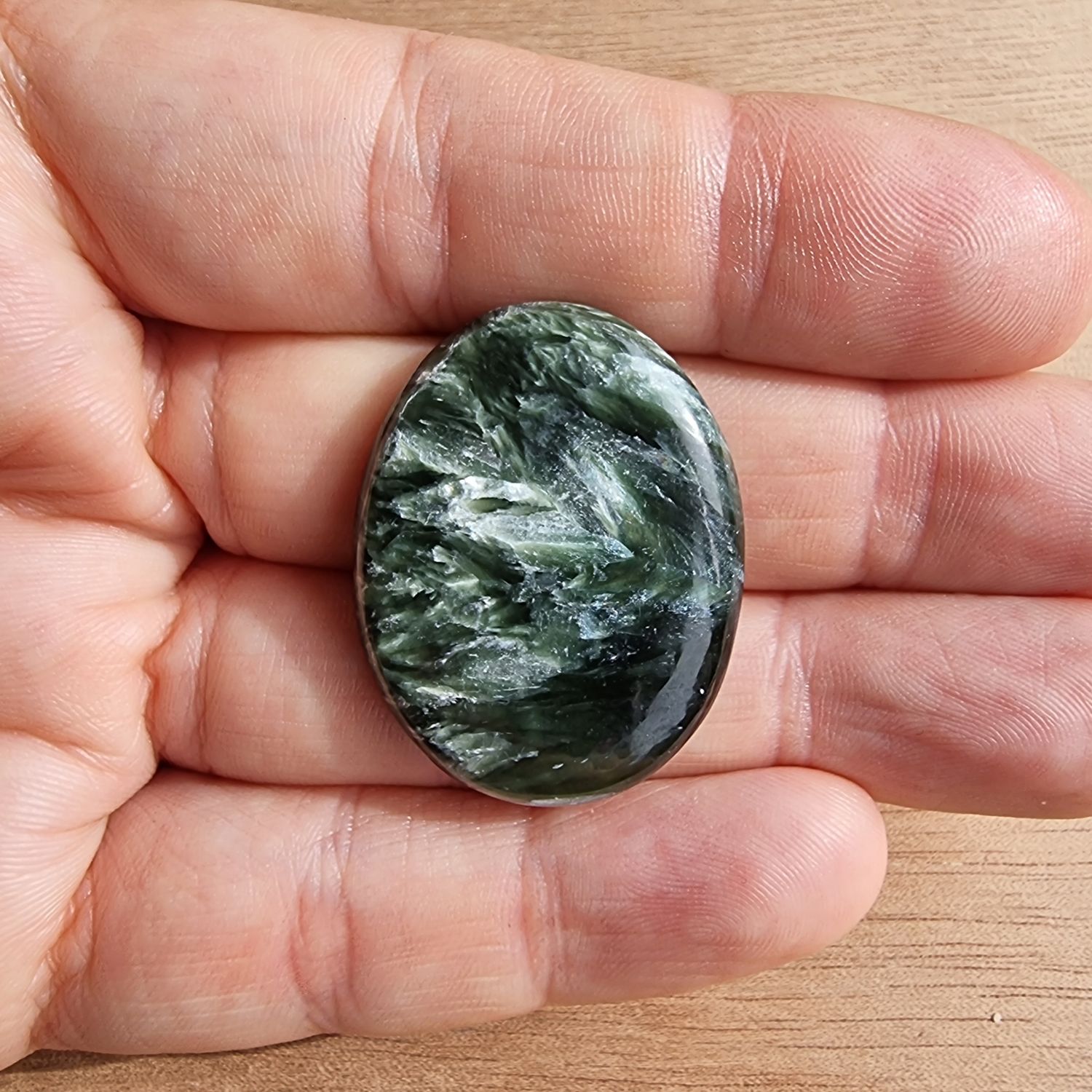Seraphinite Cabochon / Pendant for jewelry making or diy craft projects 8.4gr