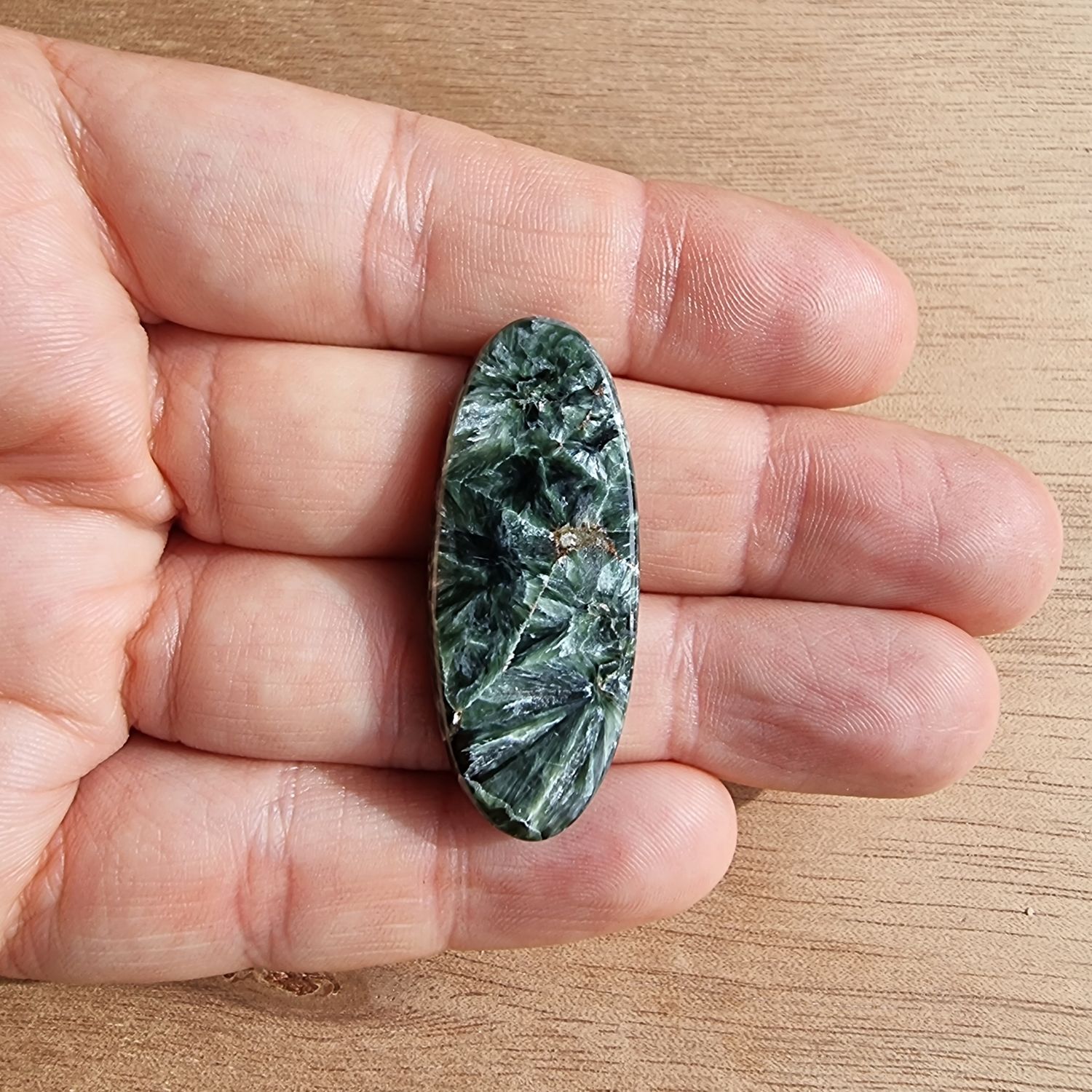 Seraphinite Cabochon / Pendant for jewelry making or diy craft projects 7.3gr