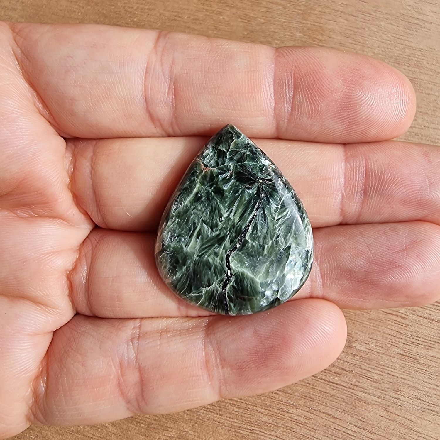 Seraphinite Cabochon / Pendant for jewelry making or diy craft projects 8.2gr