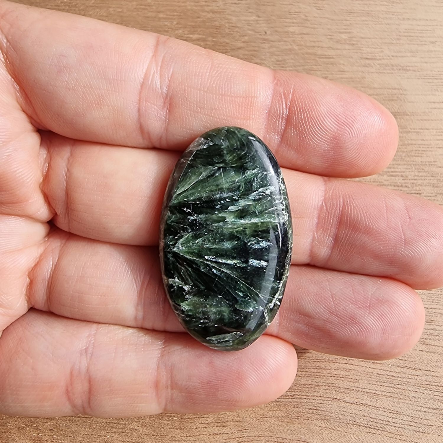 Seraphinite Cabochon / Pendant for jewelry making or diy craft projects 8.3gr