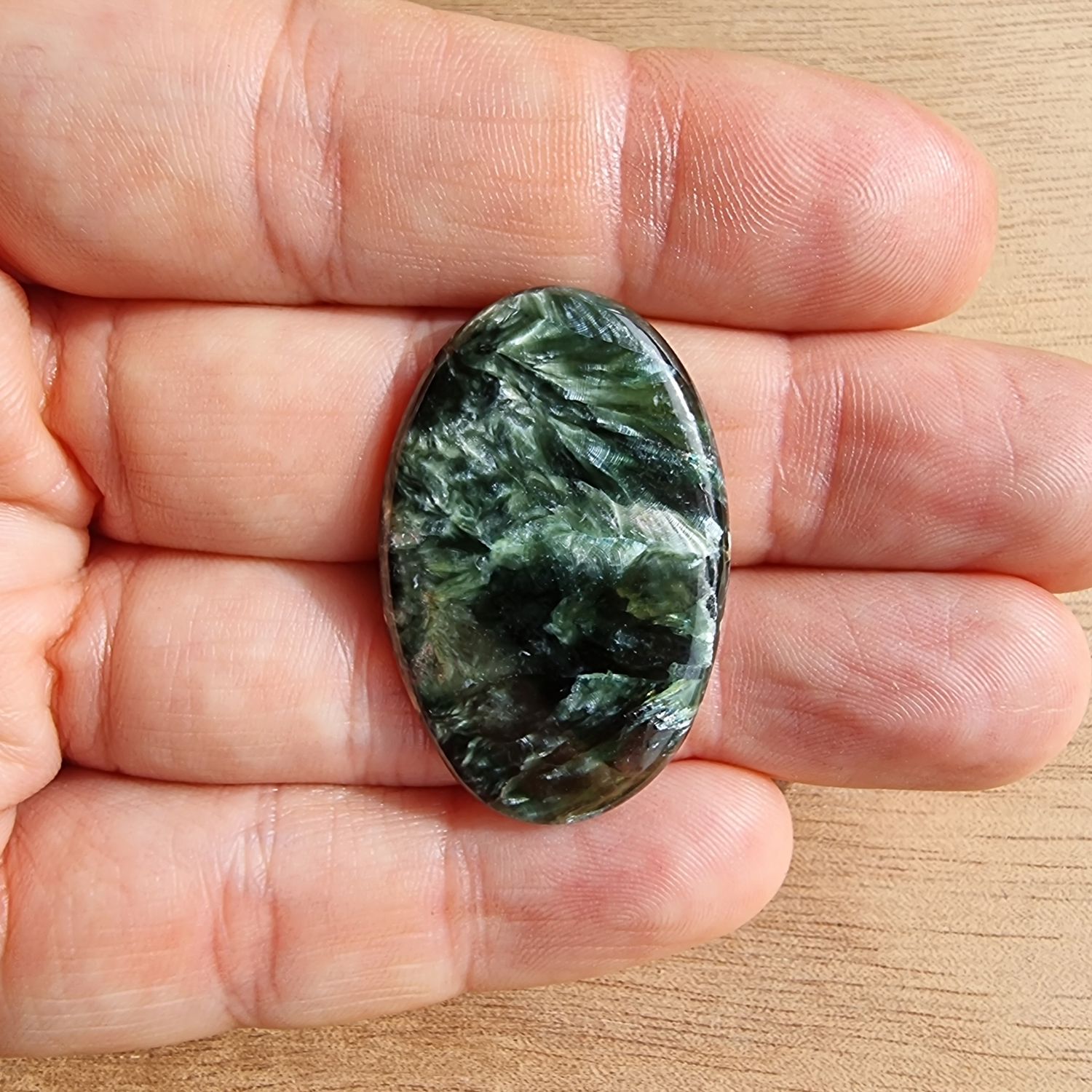 Seraphinite Cabochon / Pendant for jewelry making or diy craft projects 5.7gr
