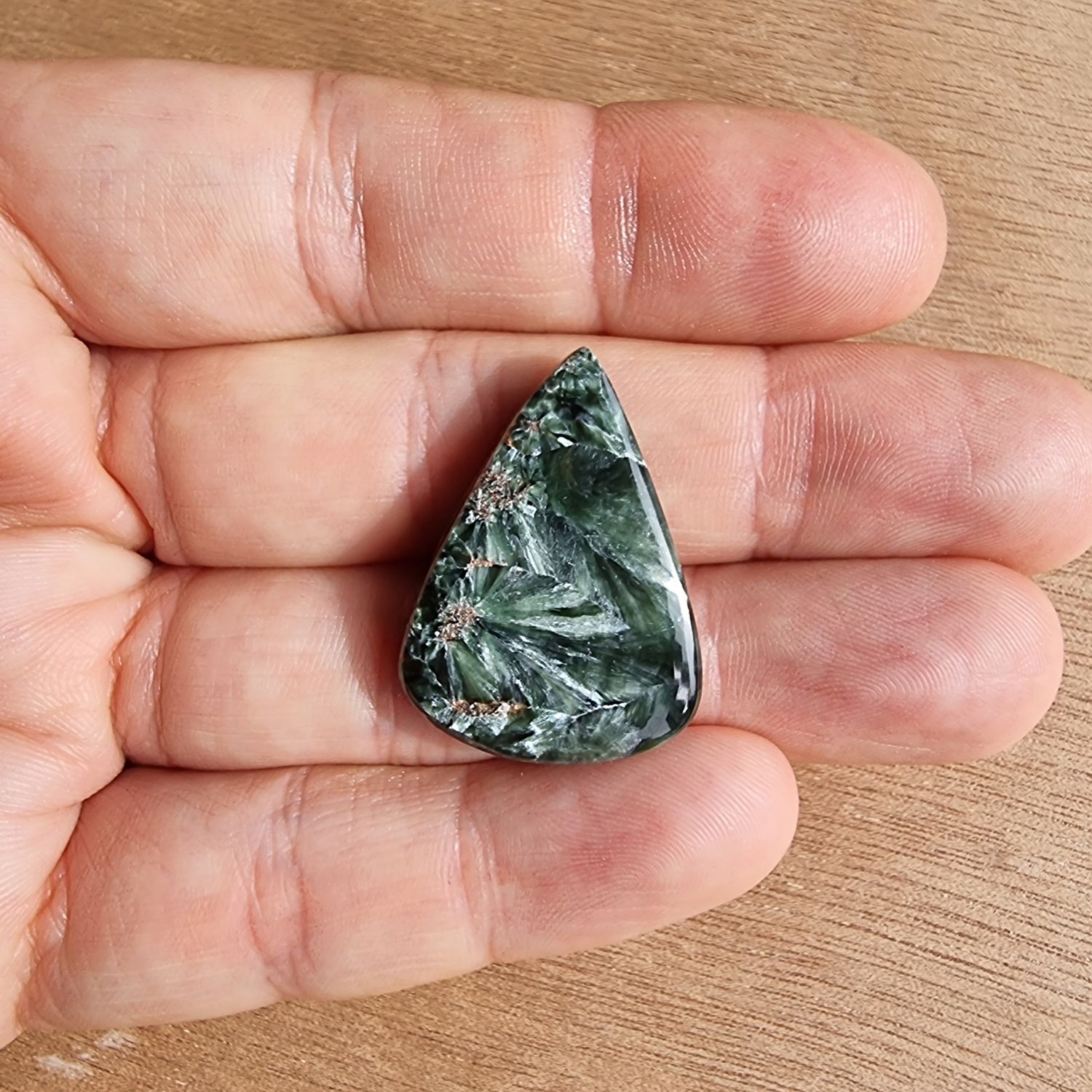 Seraphinite Cabochon / Pendant for jewelry making or diy craft projects 5.8gr